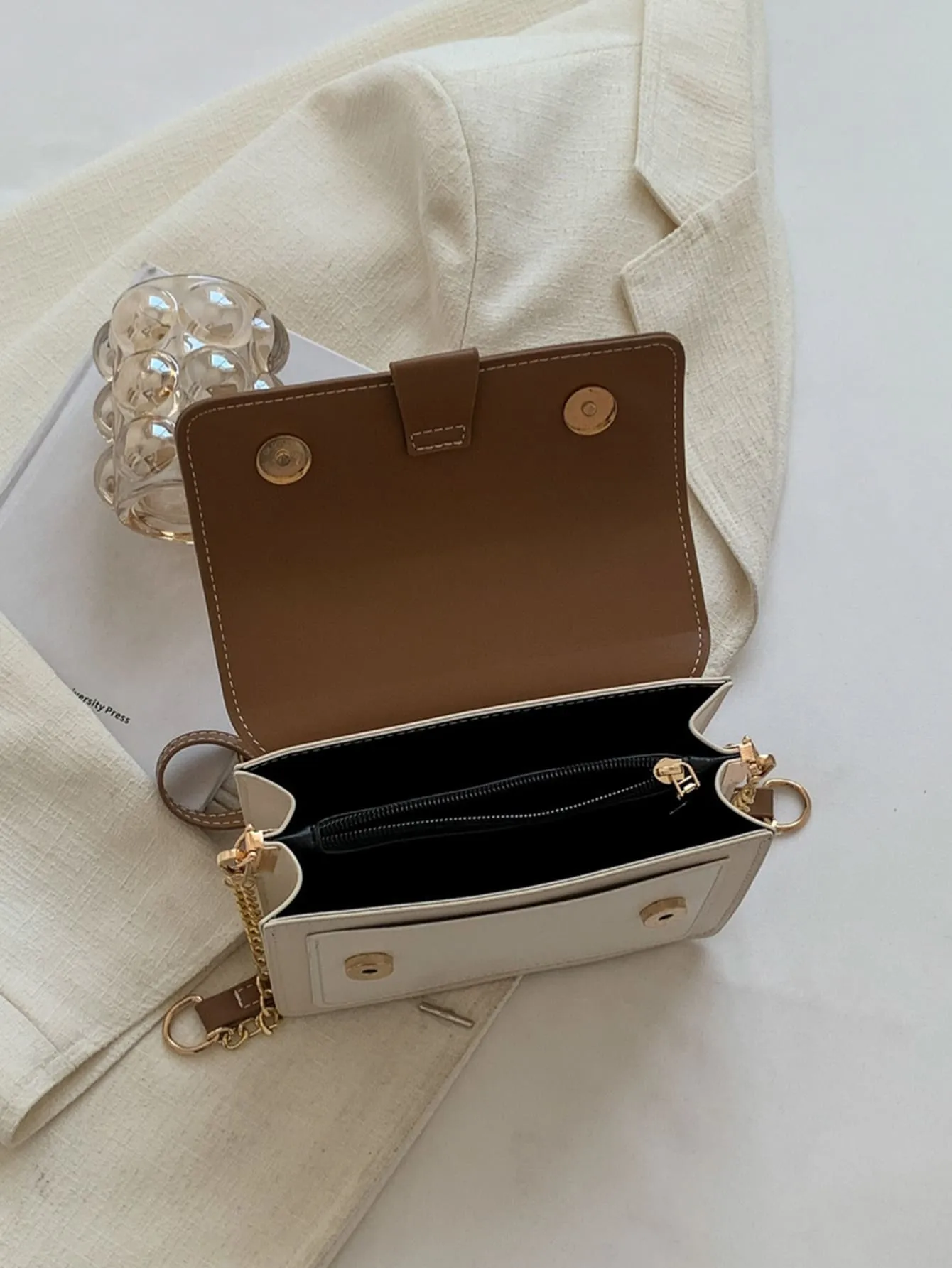 Mini Color Block Flap Square Bag - Multicolor- FD ⚡