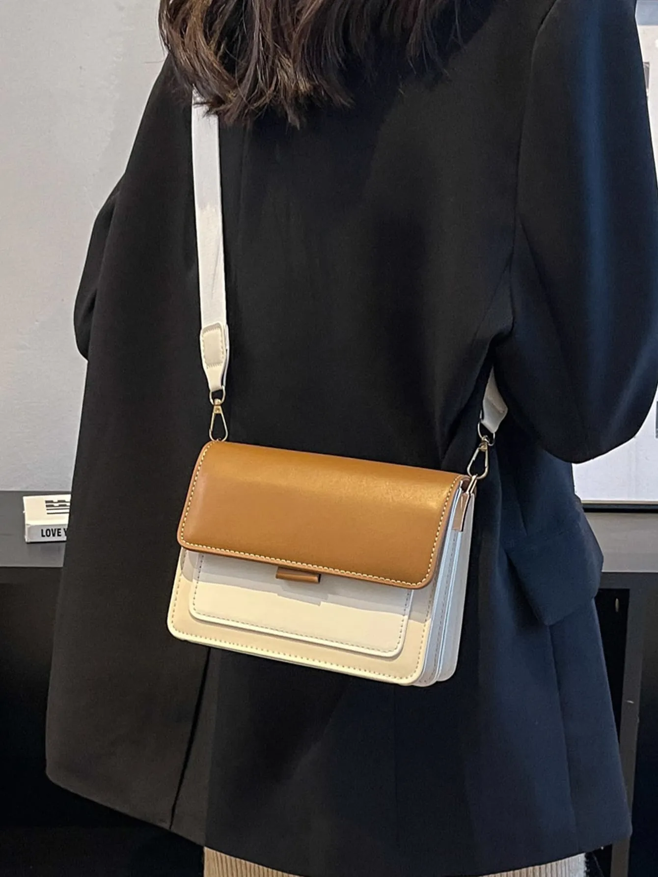 Mini Color Block Flap Square Bag - Multicolor- FD ⚡