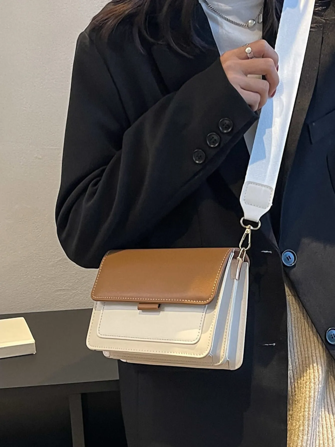 Mini Color Block Flap Square Bag - Multicolor- FD ⚡