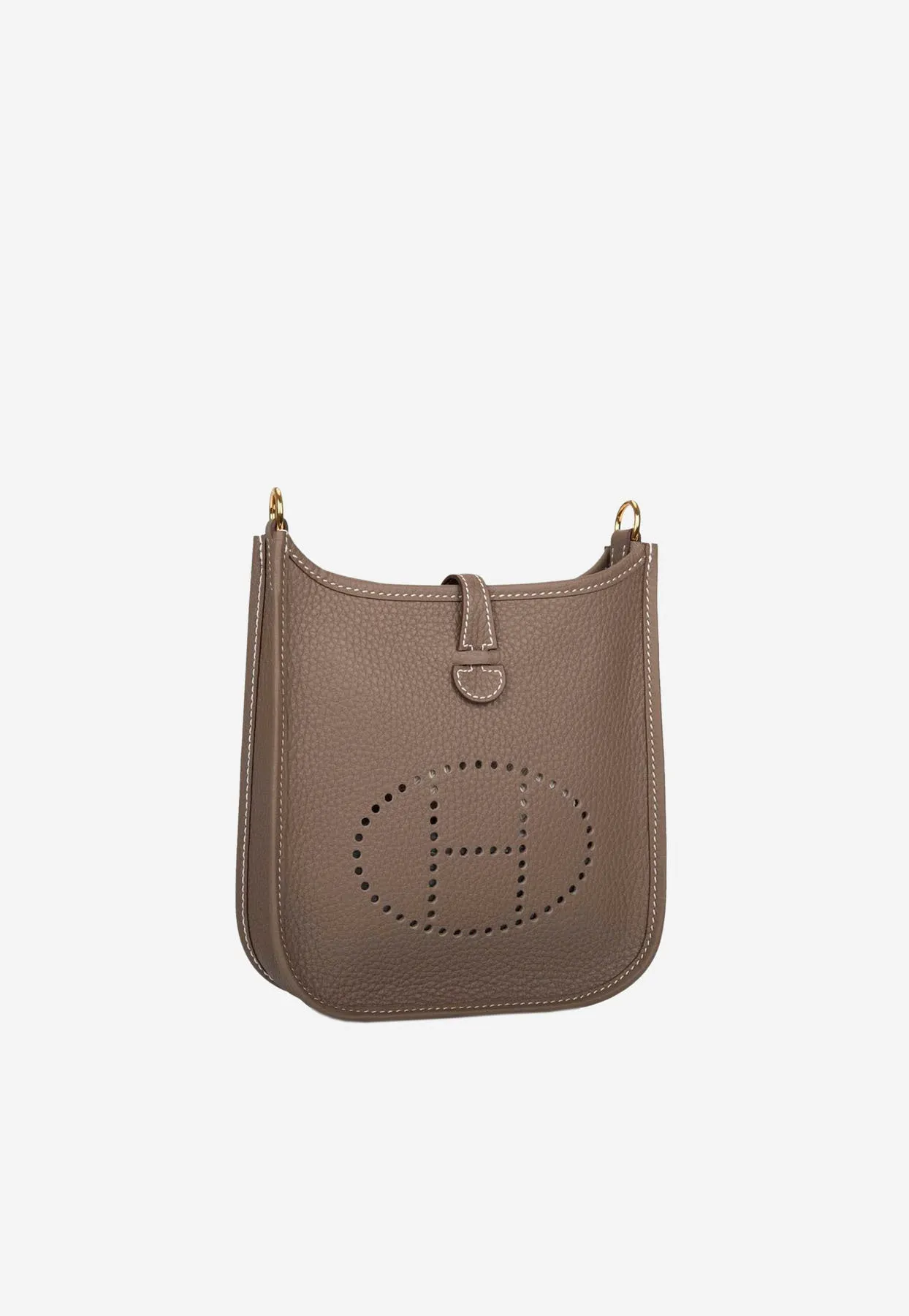 Mini Evelyne 16 Amazone in Etoupe Taurillon Clemence with Gold Hardware