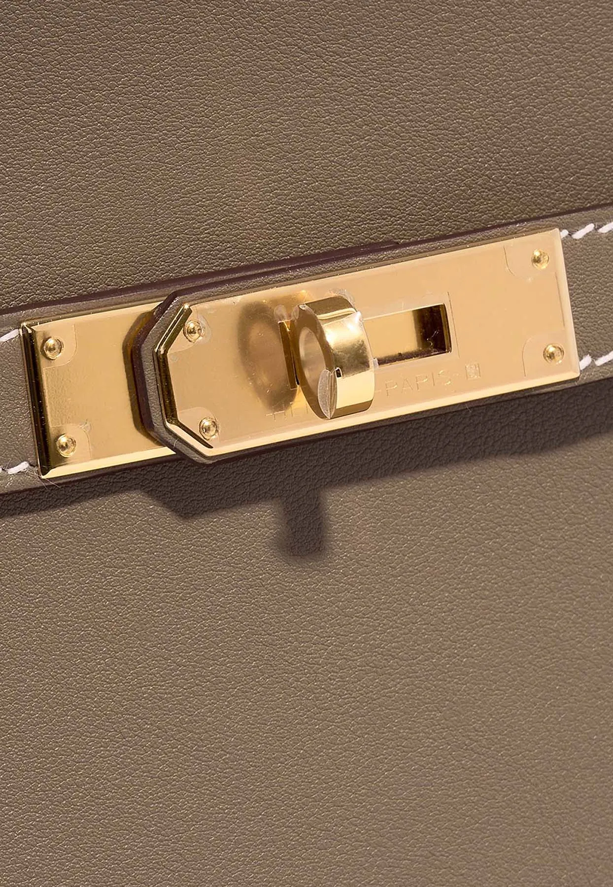 Mini Jypsiere in Etoupe Swift Leather with Gold Hardware