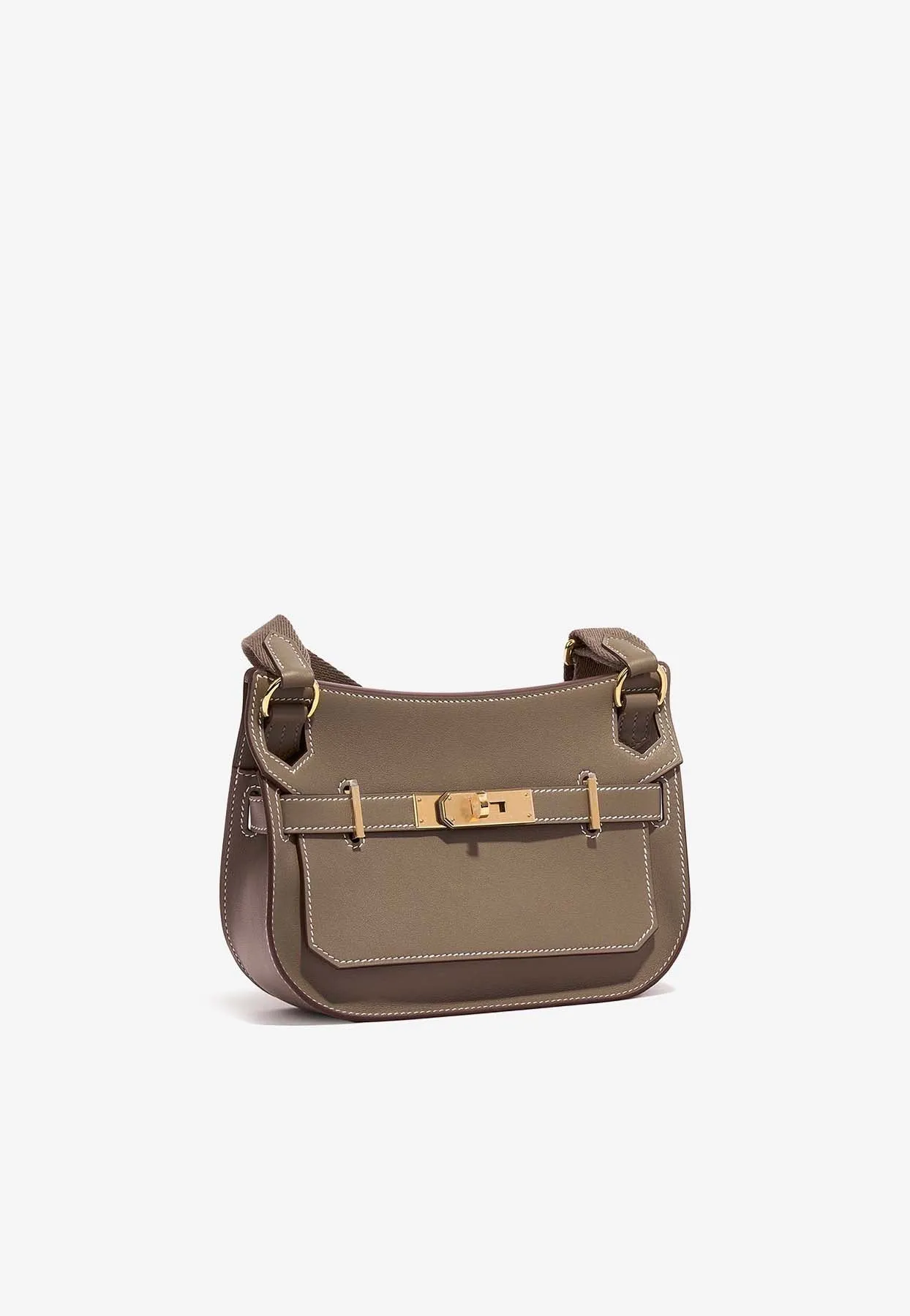Mini Jypsiere in Etoupe Swift Leather with Gold Hardware