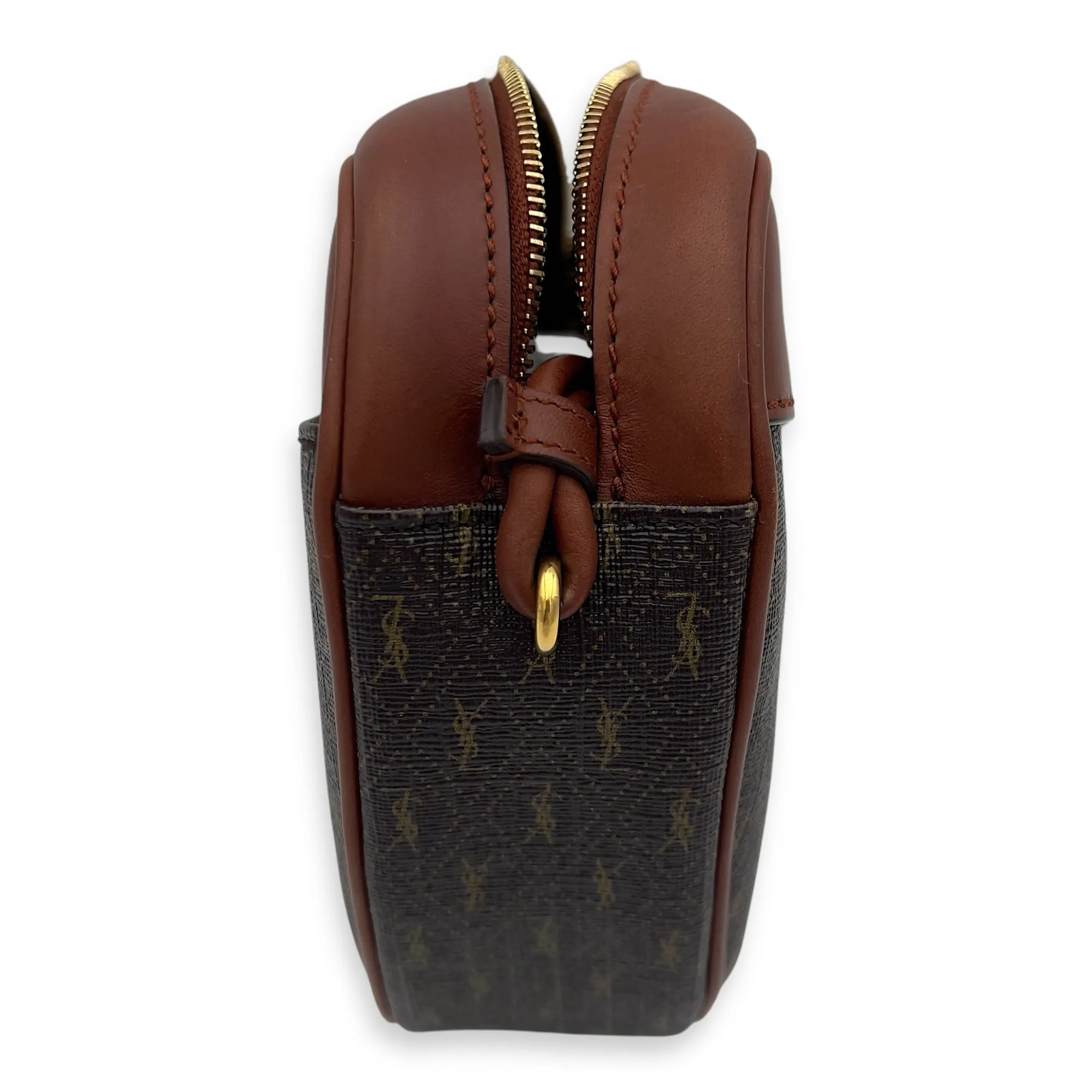 Mongramme Heart Crossbody Bag Black in Coated Canvas, Gold hardware