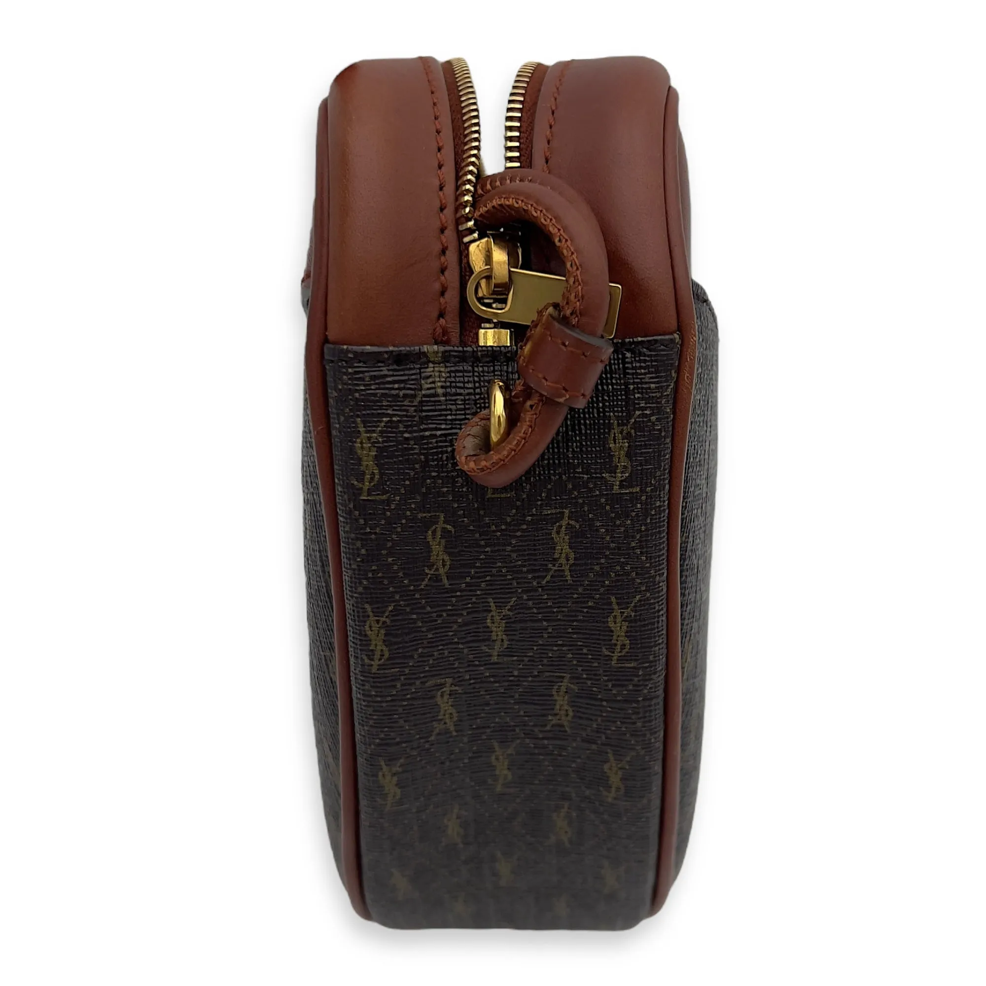 Mongramme Heart Crossbody Bag Black in Coated Canvas, Gold hardware