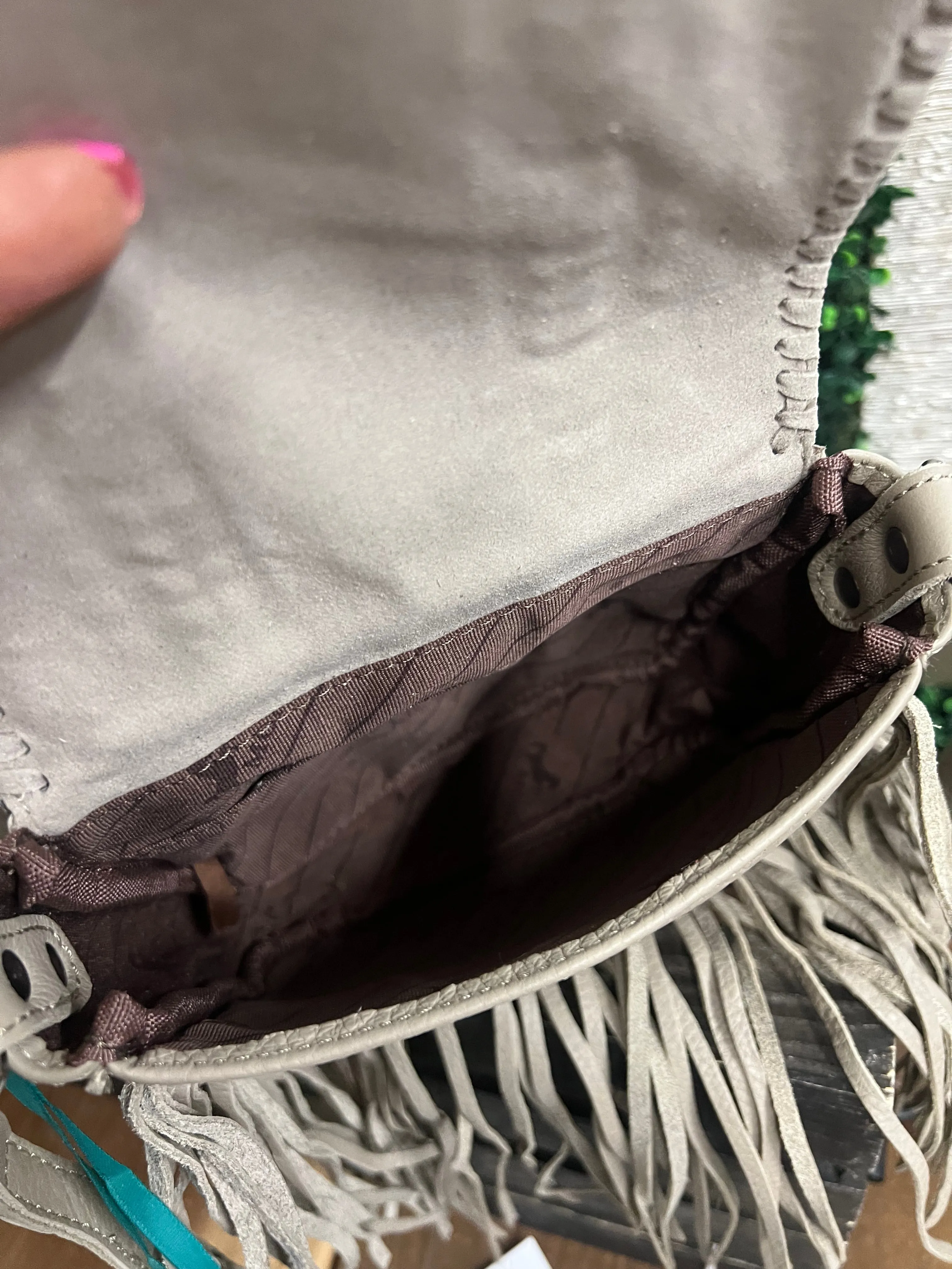 Montana West Tooled Leather Fringe Crossbody - HOH