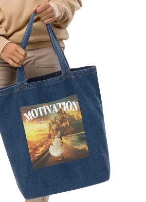 Motivation Organic Denim Tote Bag 2