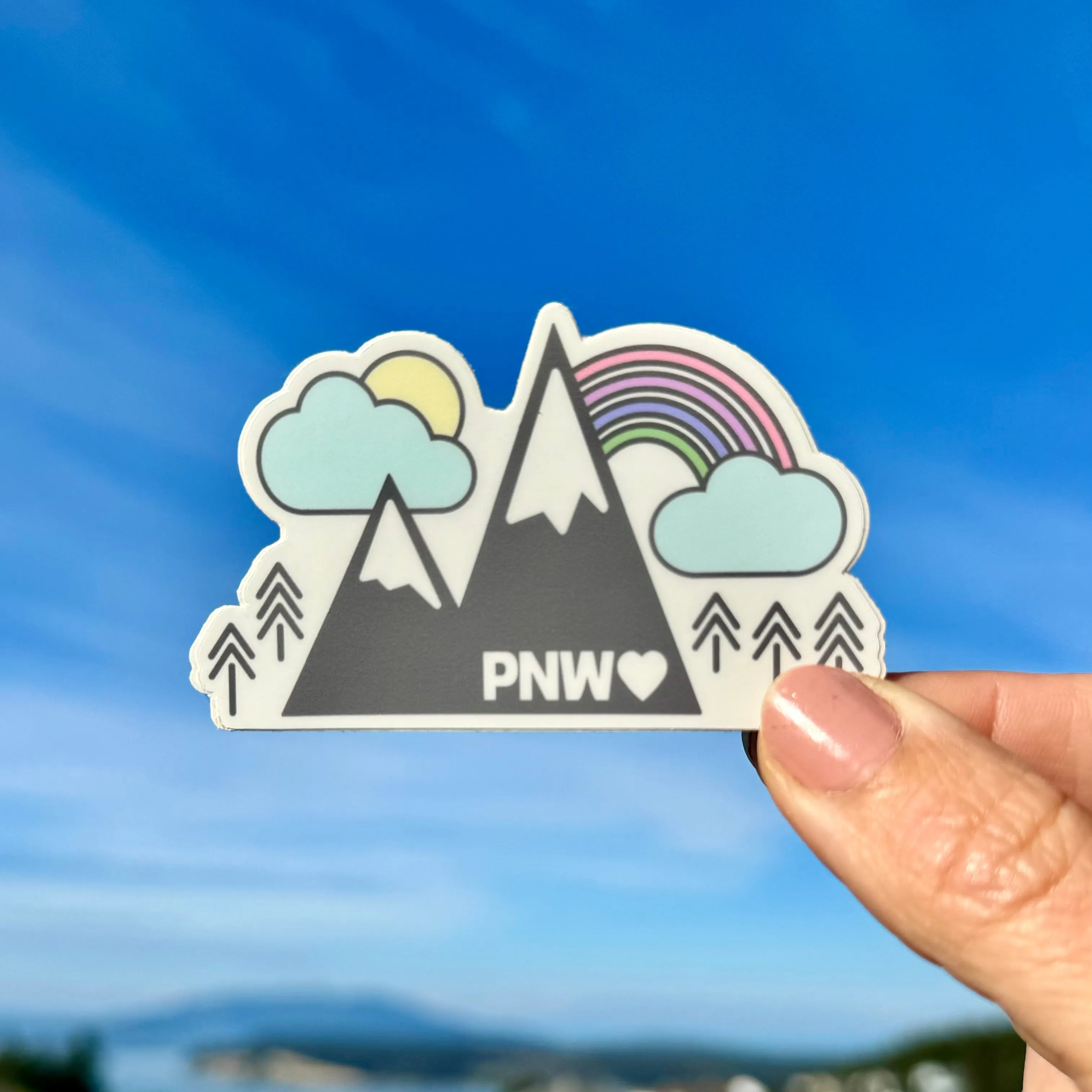 Mountains   Rainbows PNW 3” Sticker / Decal