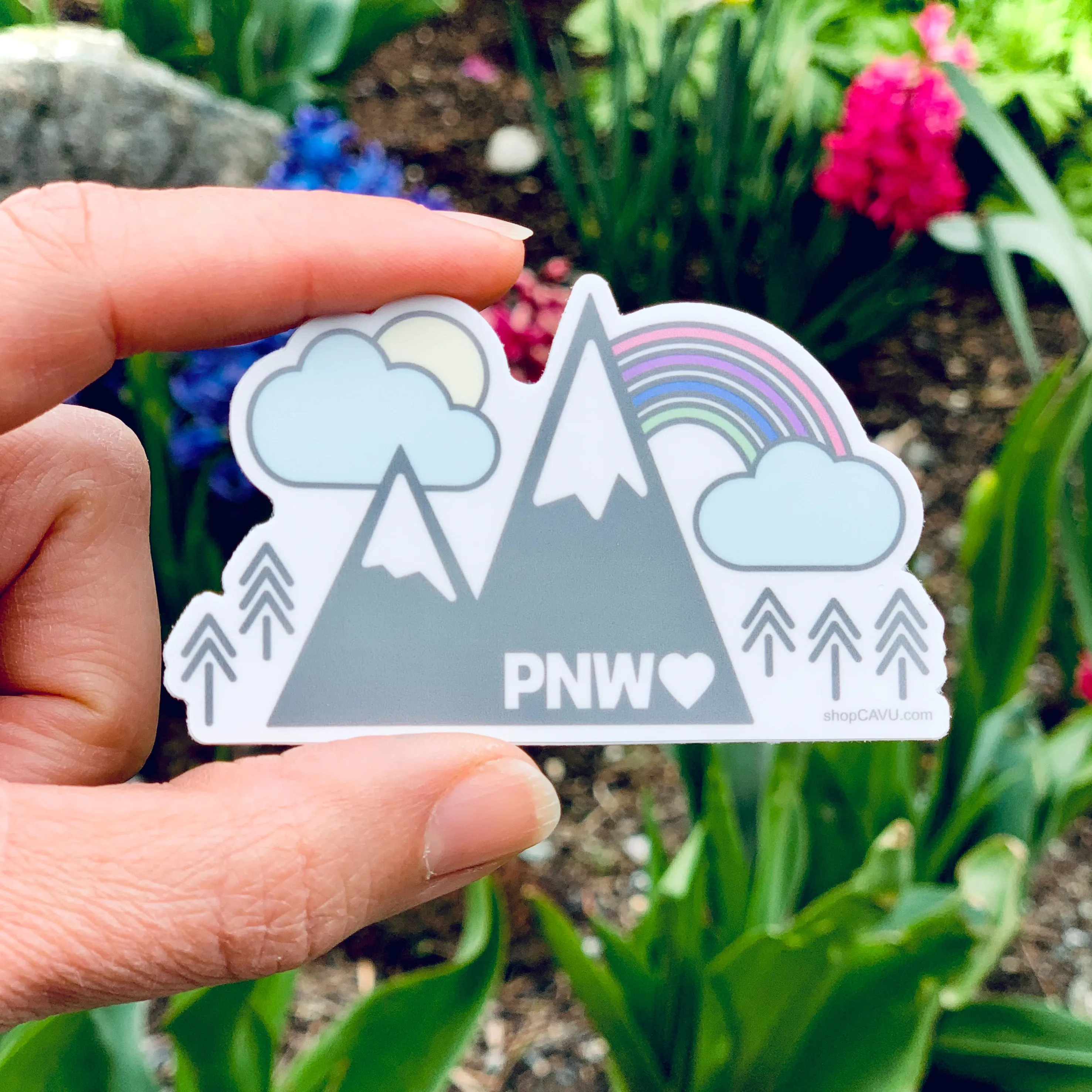 Mountains   Rainbows PNW 3” Sticker / Decal