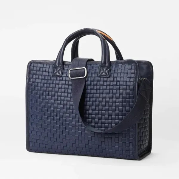 MZ Wallace Medium Woven Box Tote in Navy Dawn