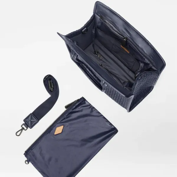 MZ Wallace Medium Woven Box Tote in Navy Dawn