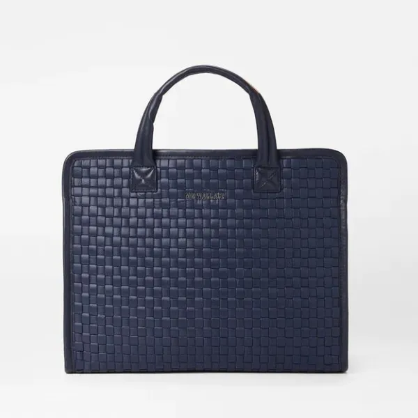 MZ Wallace Medium Woven Box Tote in Navy Dawn