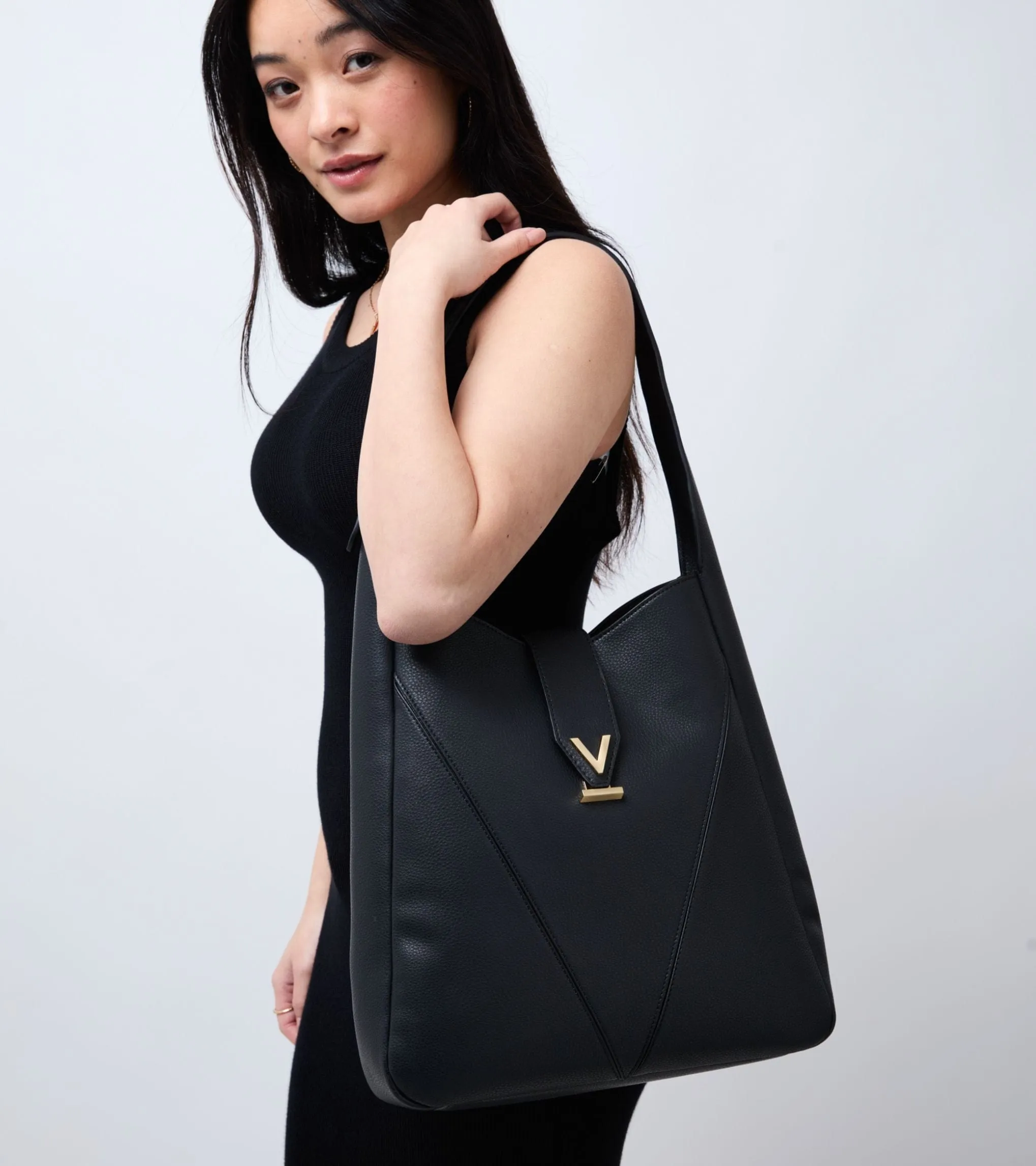 Nancy Vegan Bio-Based Bamboo Leather Tote Bag | Black