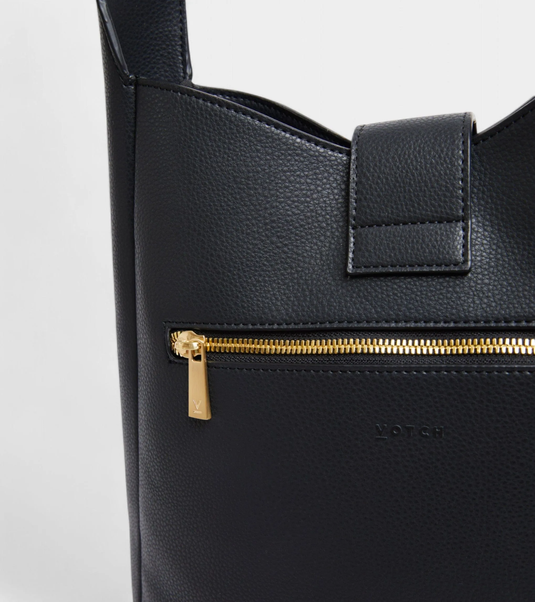 Nancy Vegan Bio-Based Bamboo Leather Tote Bag | Black