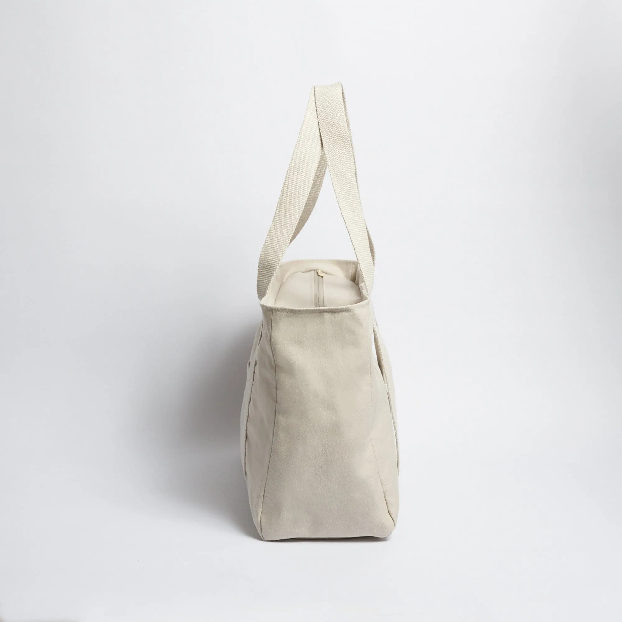 Natural Cotton Canvas Yoga Tote | Sand & Pink