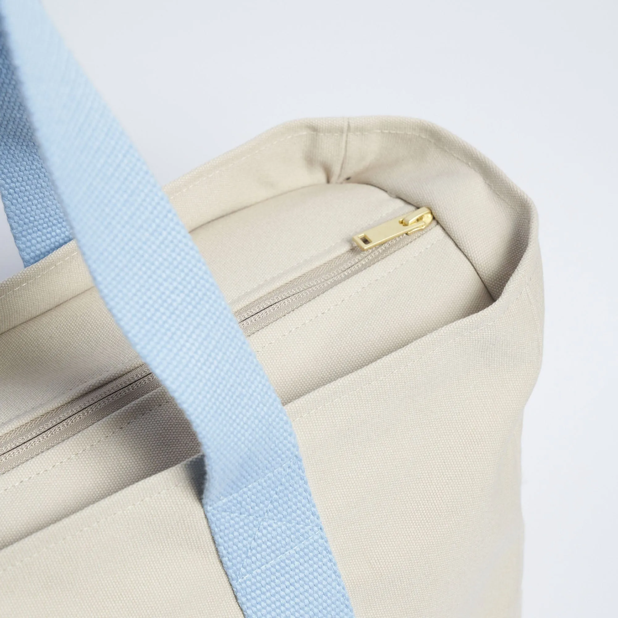 Natural Cotton Canvas Yoga Tote | Sand & Pink