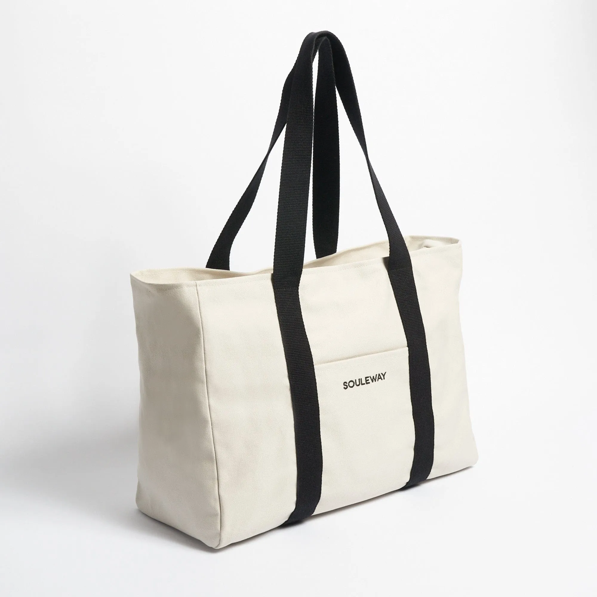 Natural Cotton Canvas Yoga Tote | Sand & Pink