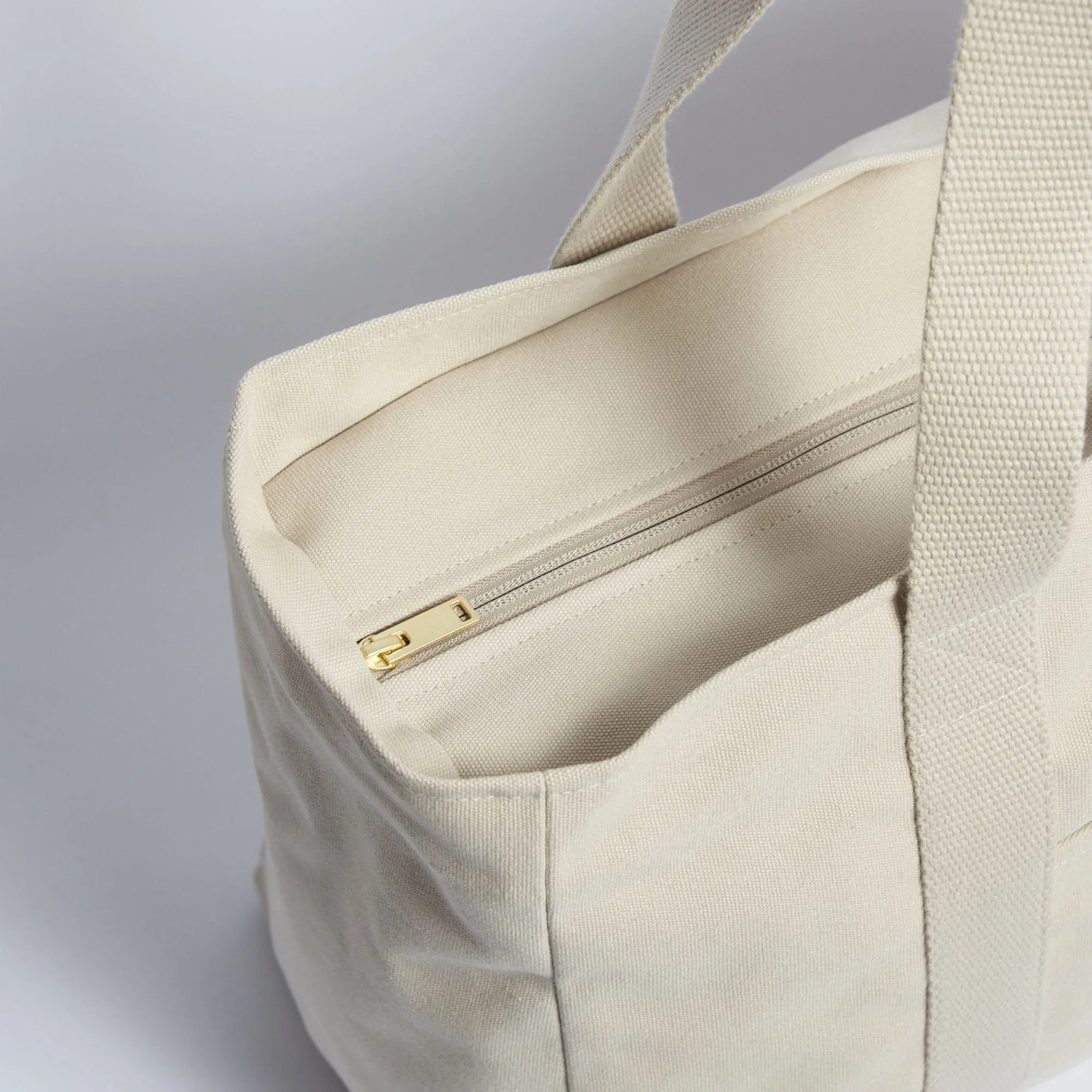 Natural Cotton Canvas Yoga Tote | Sand & Pink
