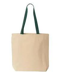 Natural Tote with Contrast-Color Handles