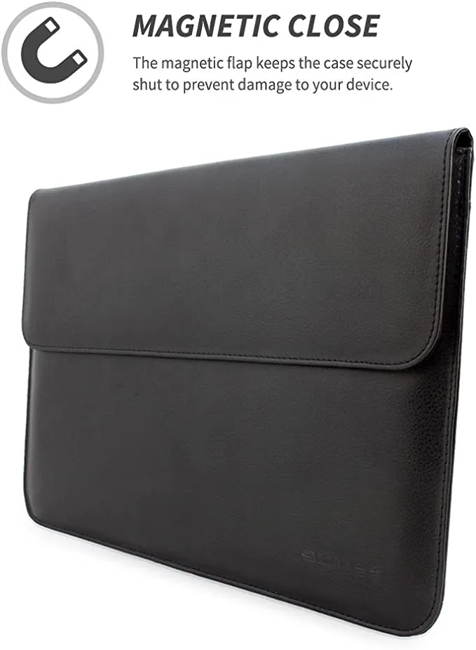 New Snugg 13 Inch Black Leather Sleeve Case For Macbook Air & Macbook Pro