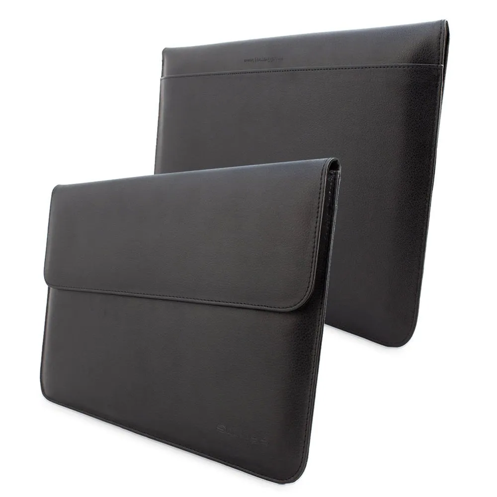 New Snugg 13 Inch Black Leather Sleeve Case For Macbook Air & Macbook Pro