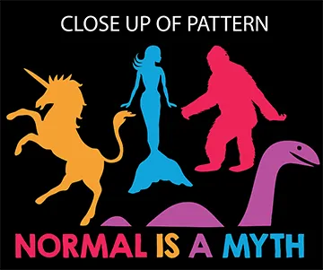Normal is a Myth (Bigfoot, Mermaid, Unicorn & Loch Ness Monster Pattern) Tote Bag