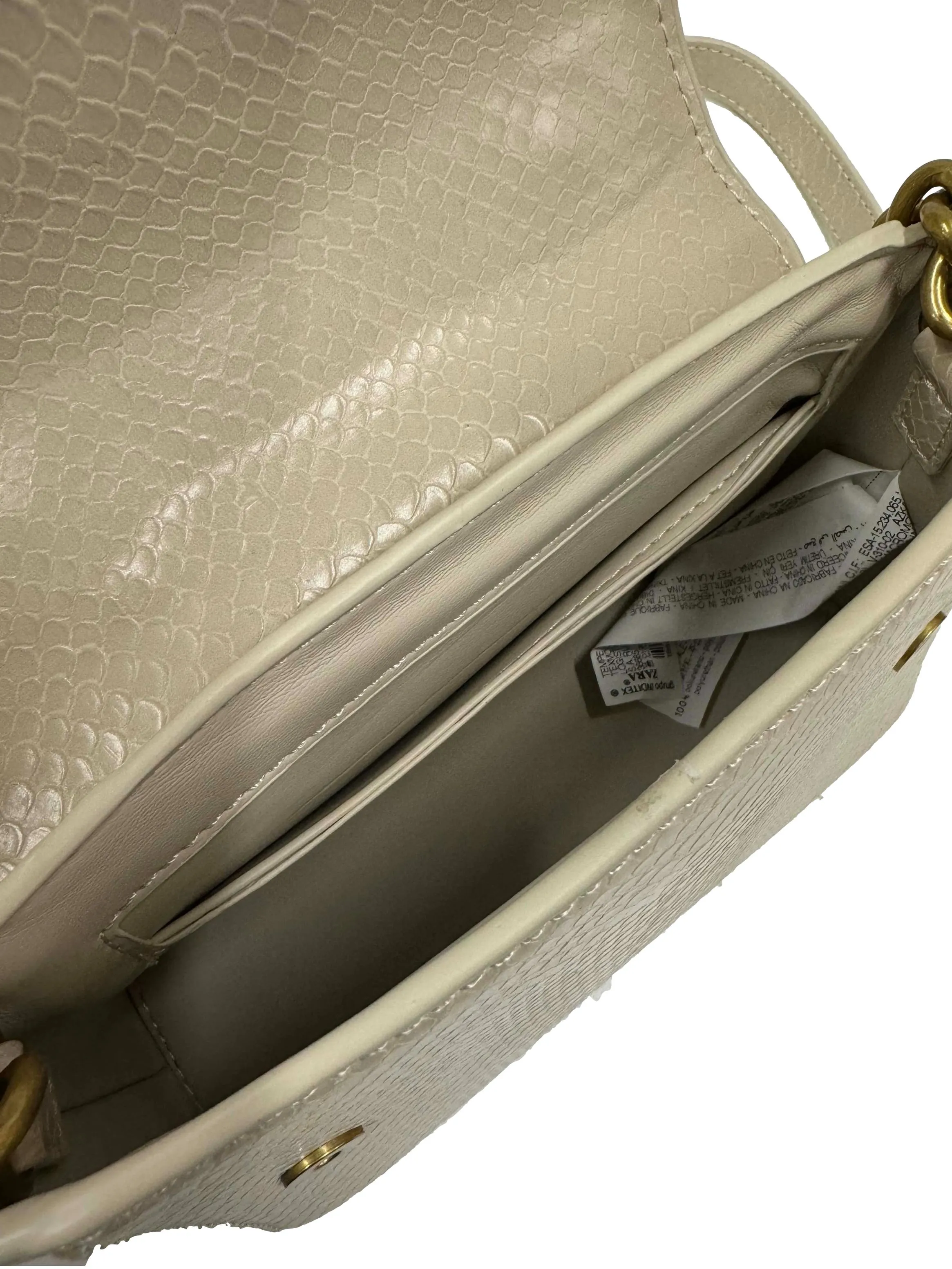 Nude City Bag With Metal Buckle