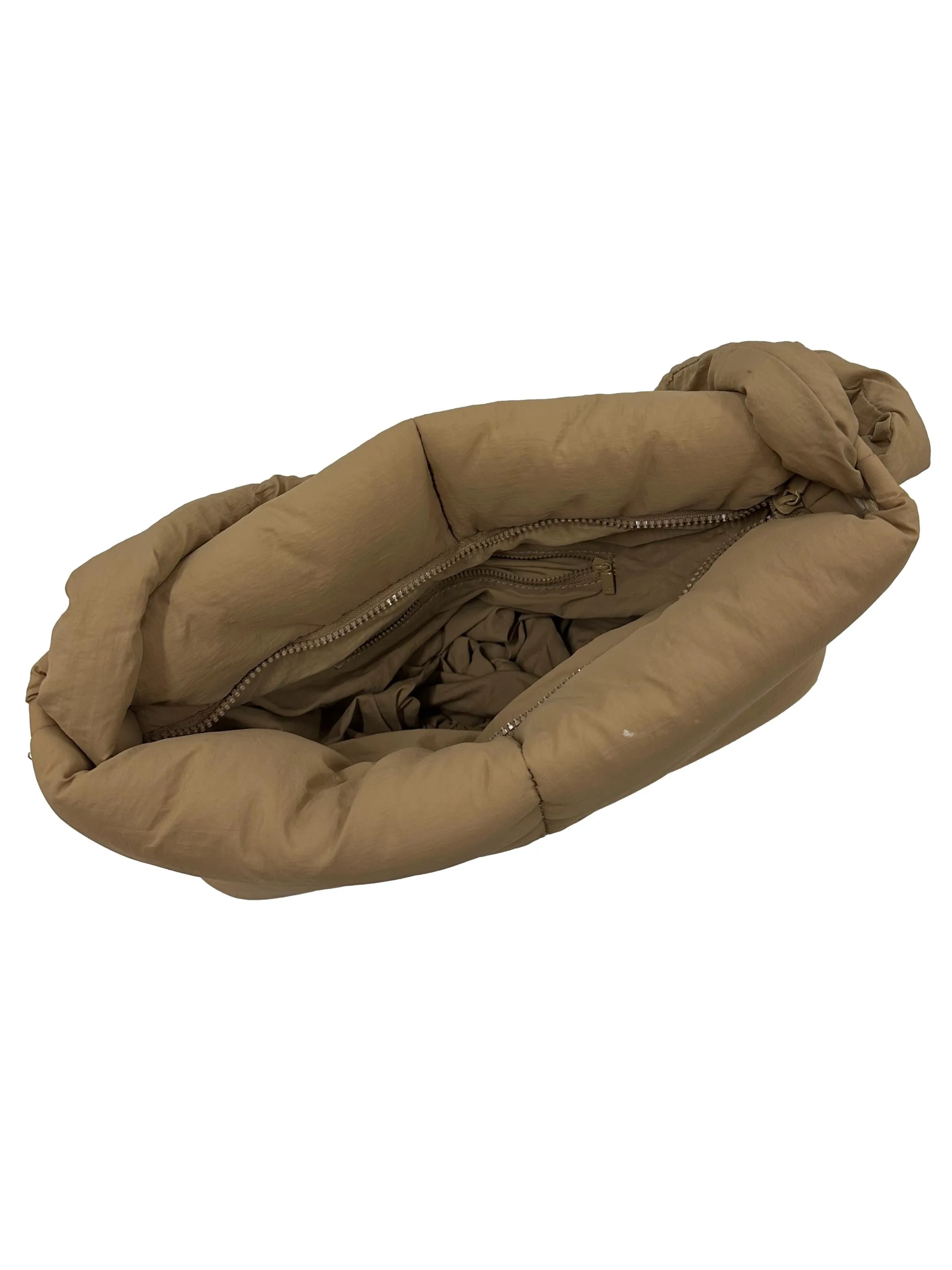 Oat Brown Puffy Sling Bag