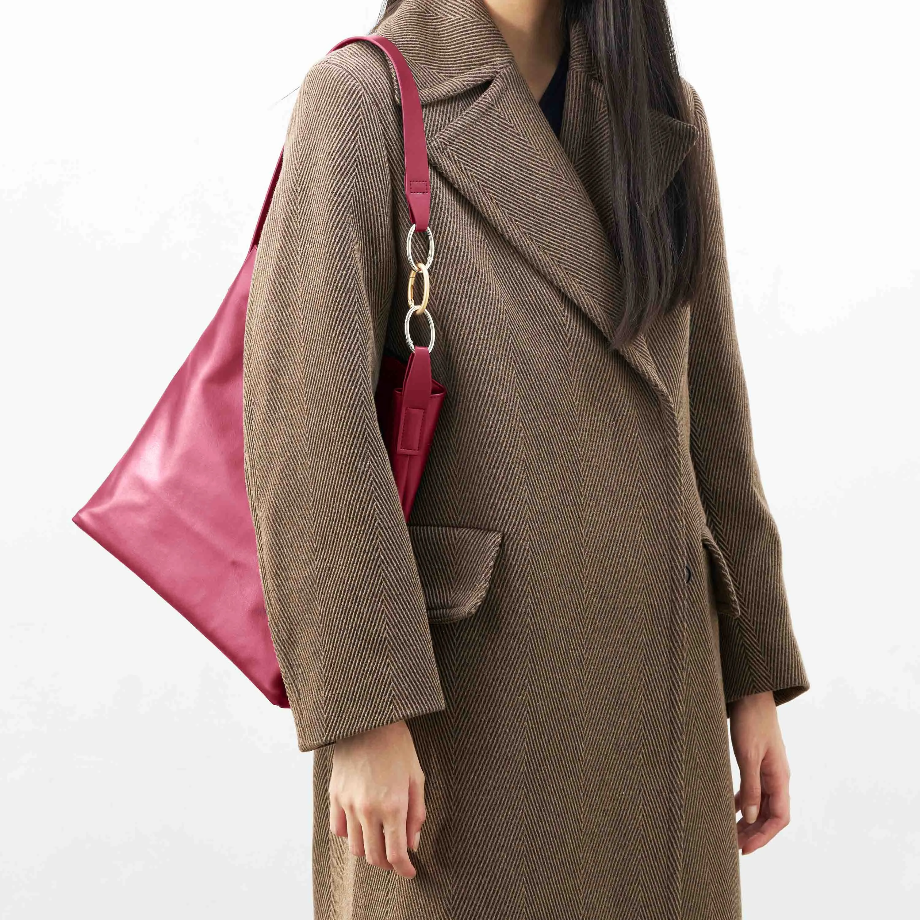 Oleatex Vegan Olive Leather Versatile Tote | Cherry Red