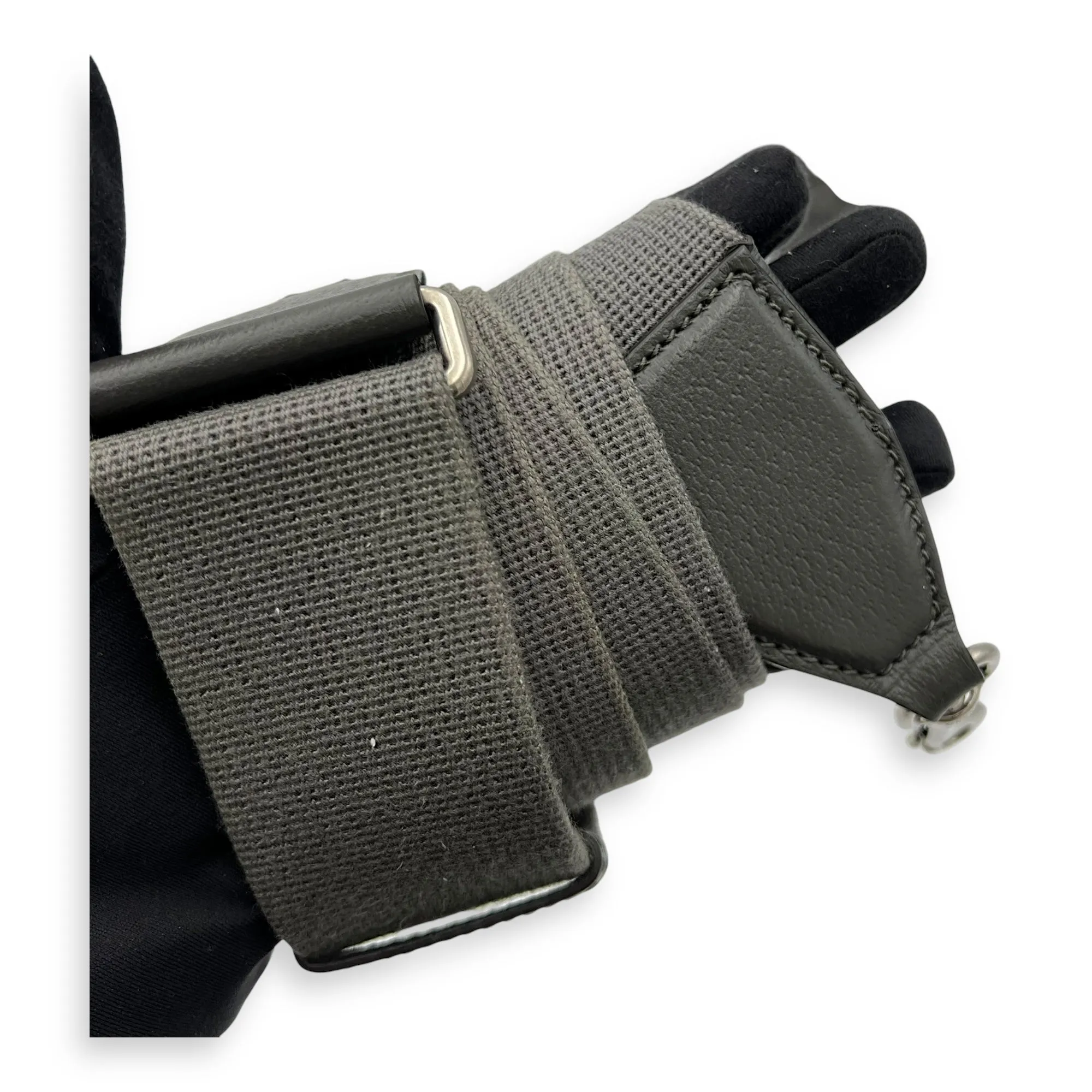 Ophidia Crossbody Bag Black in Coated Canvas, Silver hardware