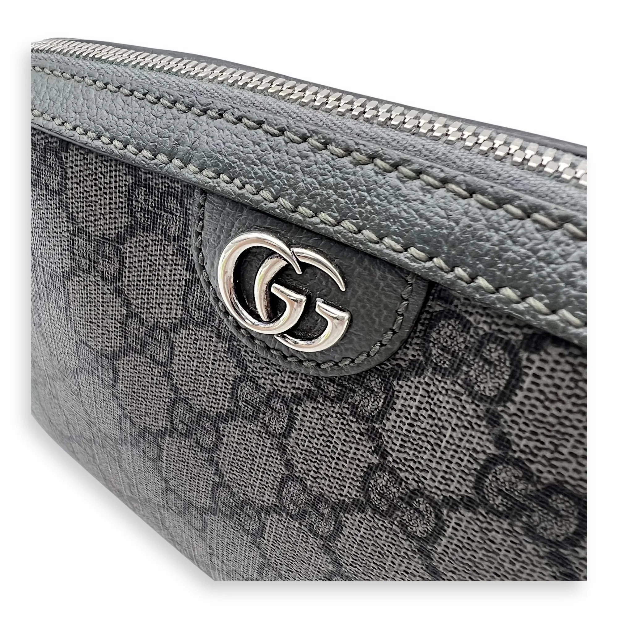 Ophidia Crossbody Bag Black in Coated Canvas, Silver hardware