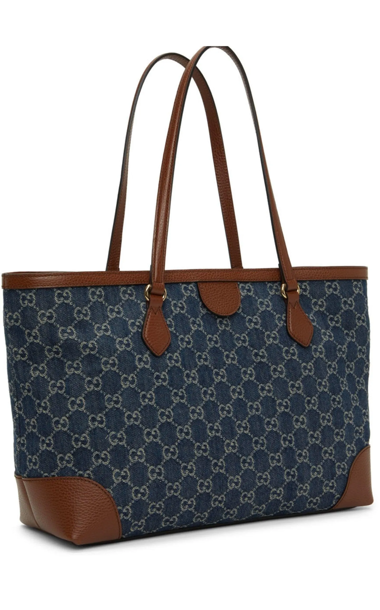 Ophidia GG Denim Medium Shopping Tote