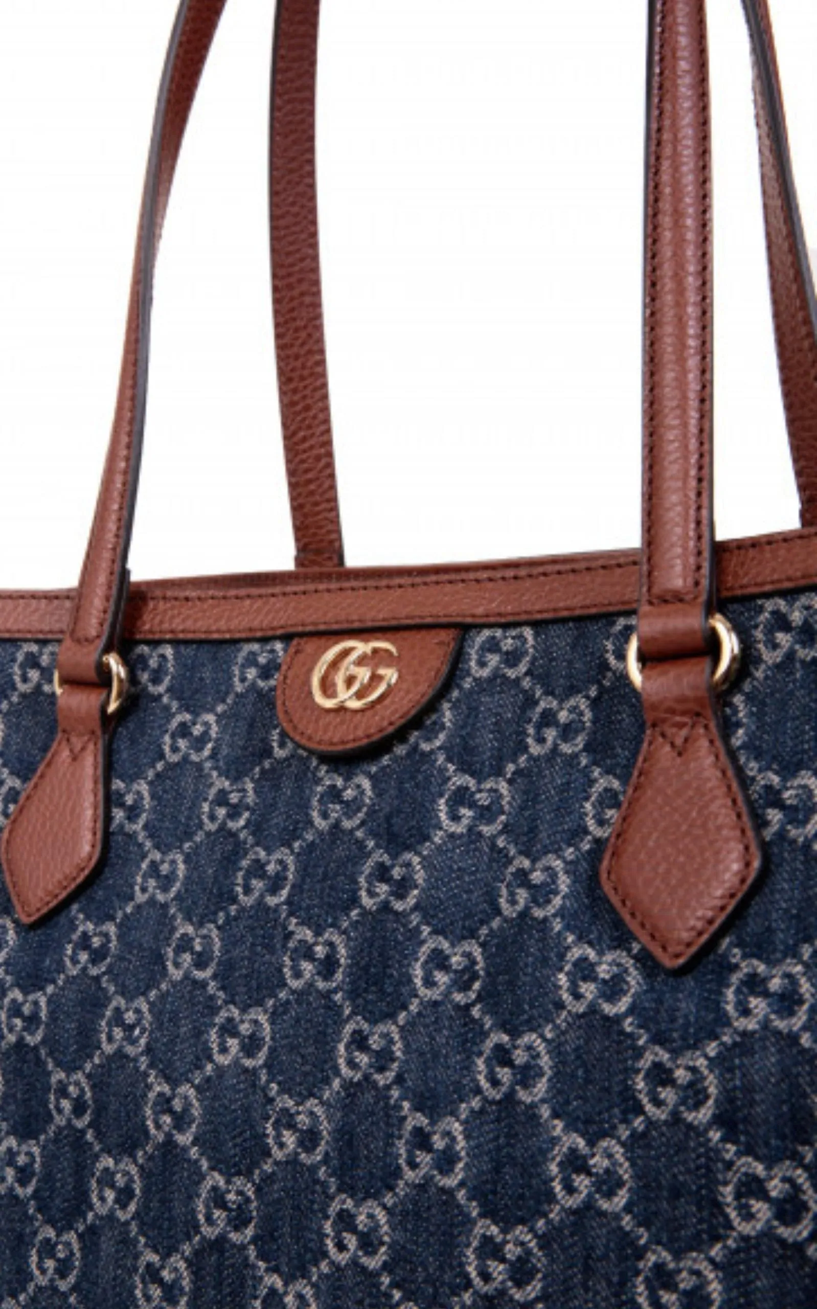 Ophidia GG Denim Medium Shopping Tote