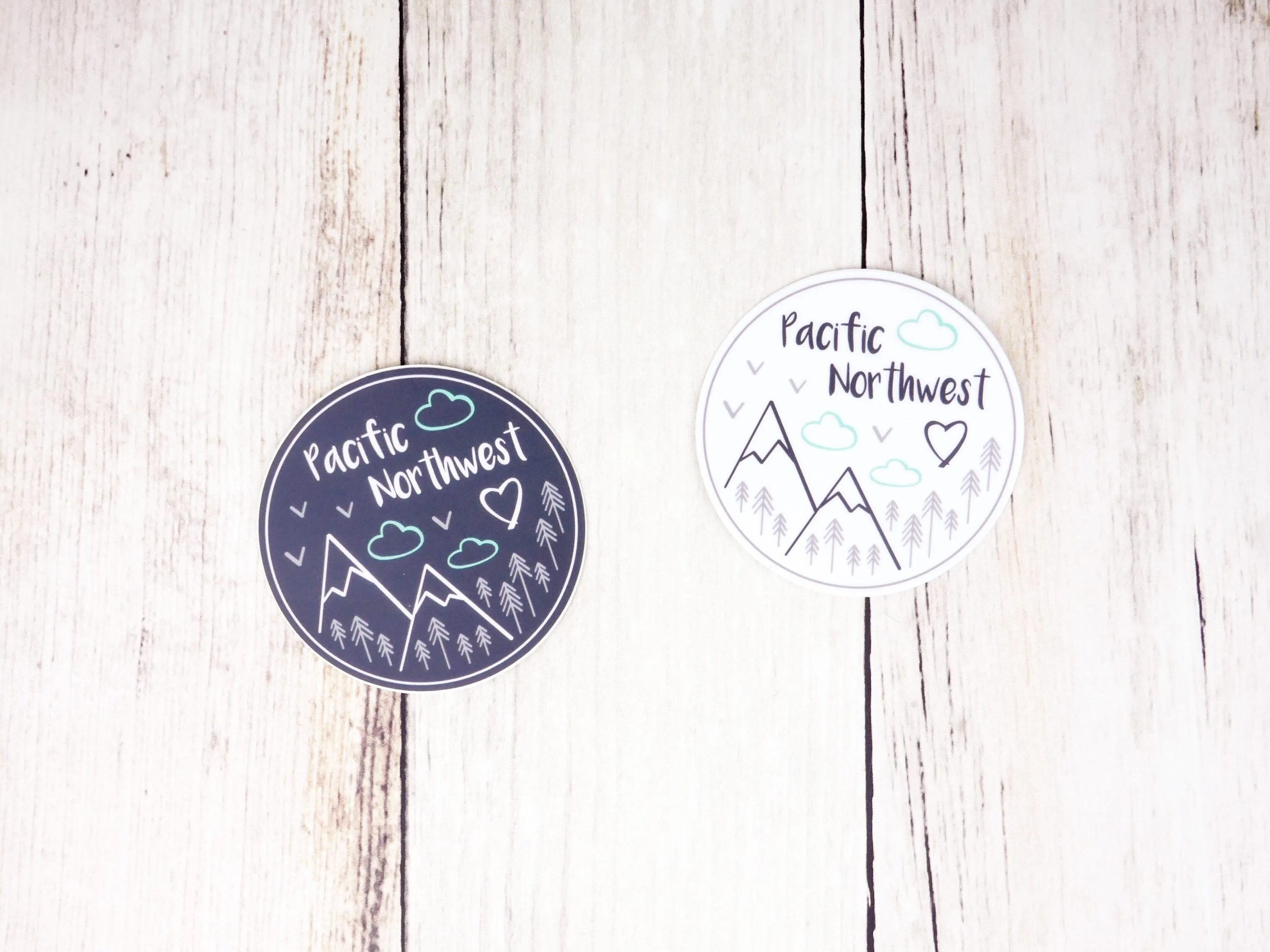 Pacific Northwest 3" White Sticker / Decal