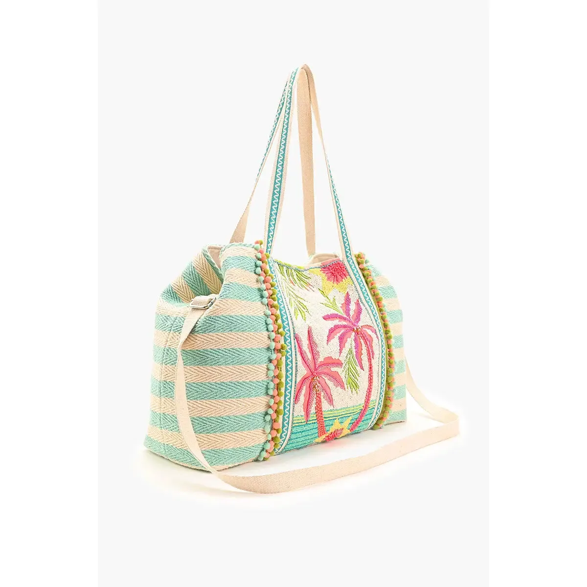 Palms Away Embellished Tote