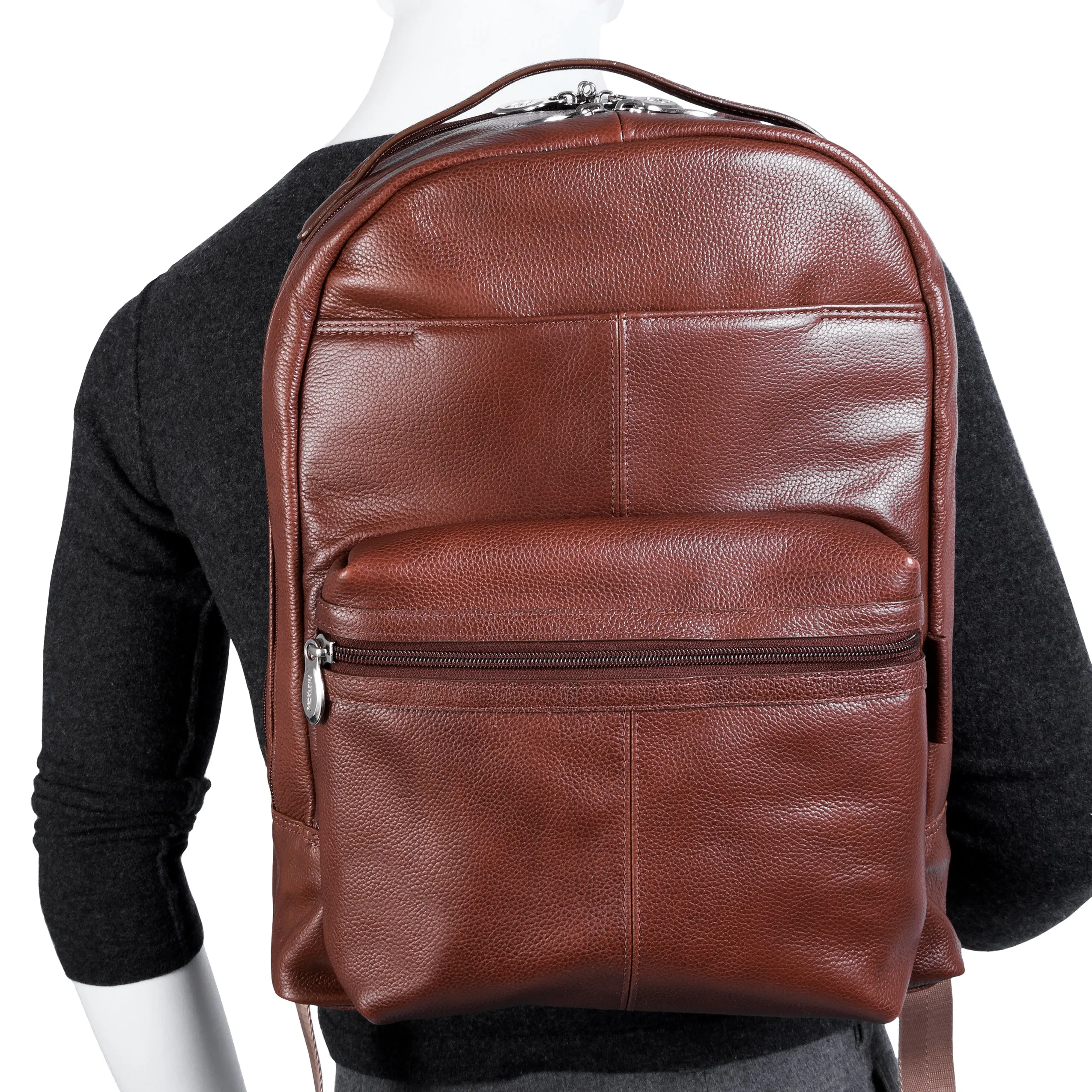 PARKER | 15” Leather Dual-Compartment Laptop Backpack