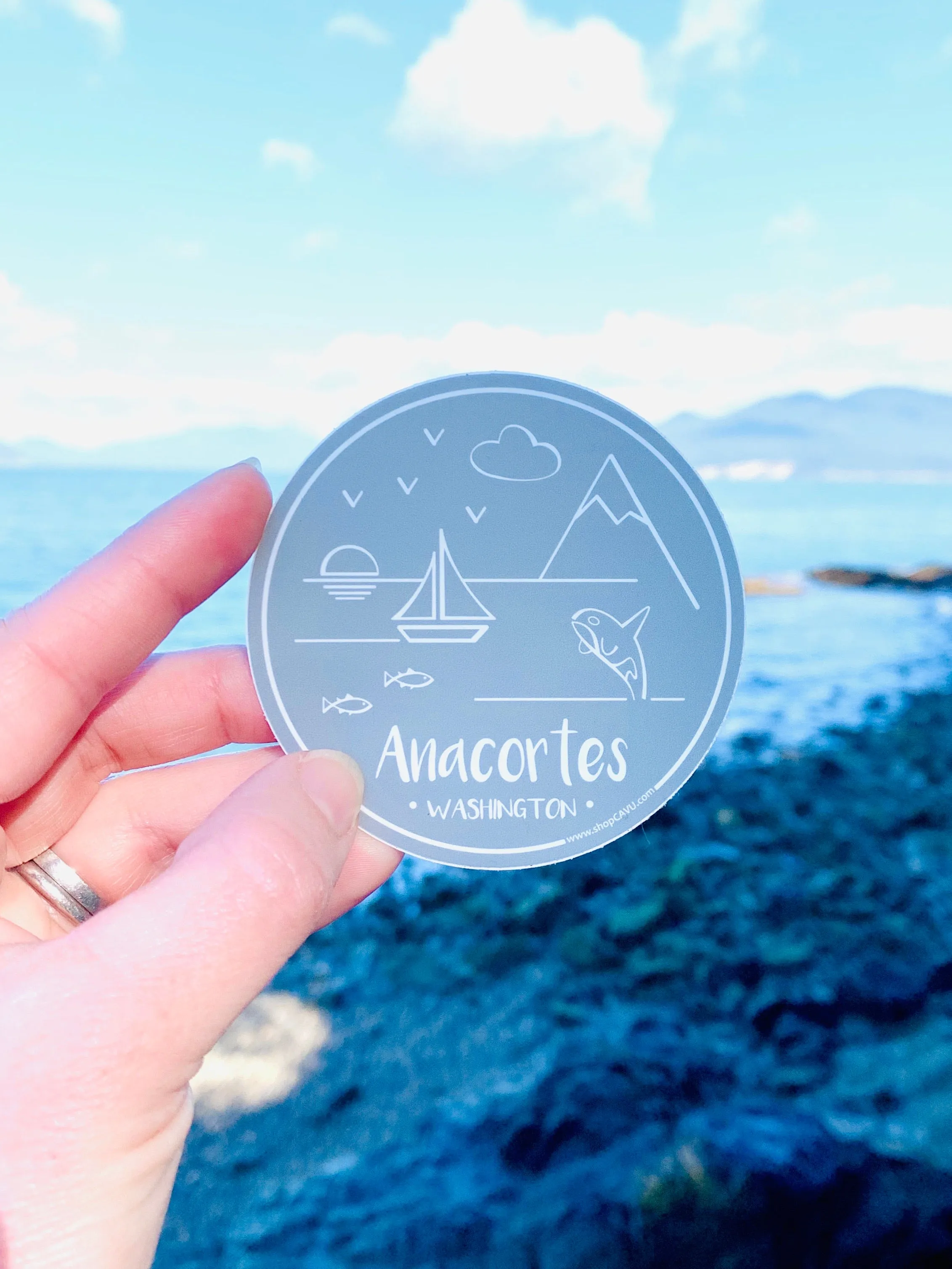 Perfectly Anacortes 3" Gray Sticker / Decal