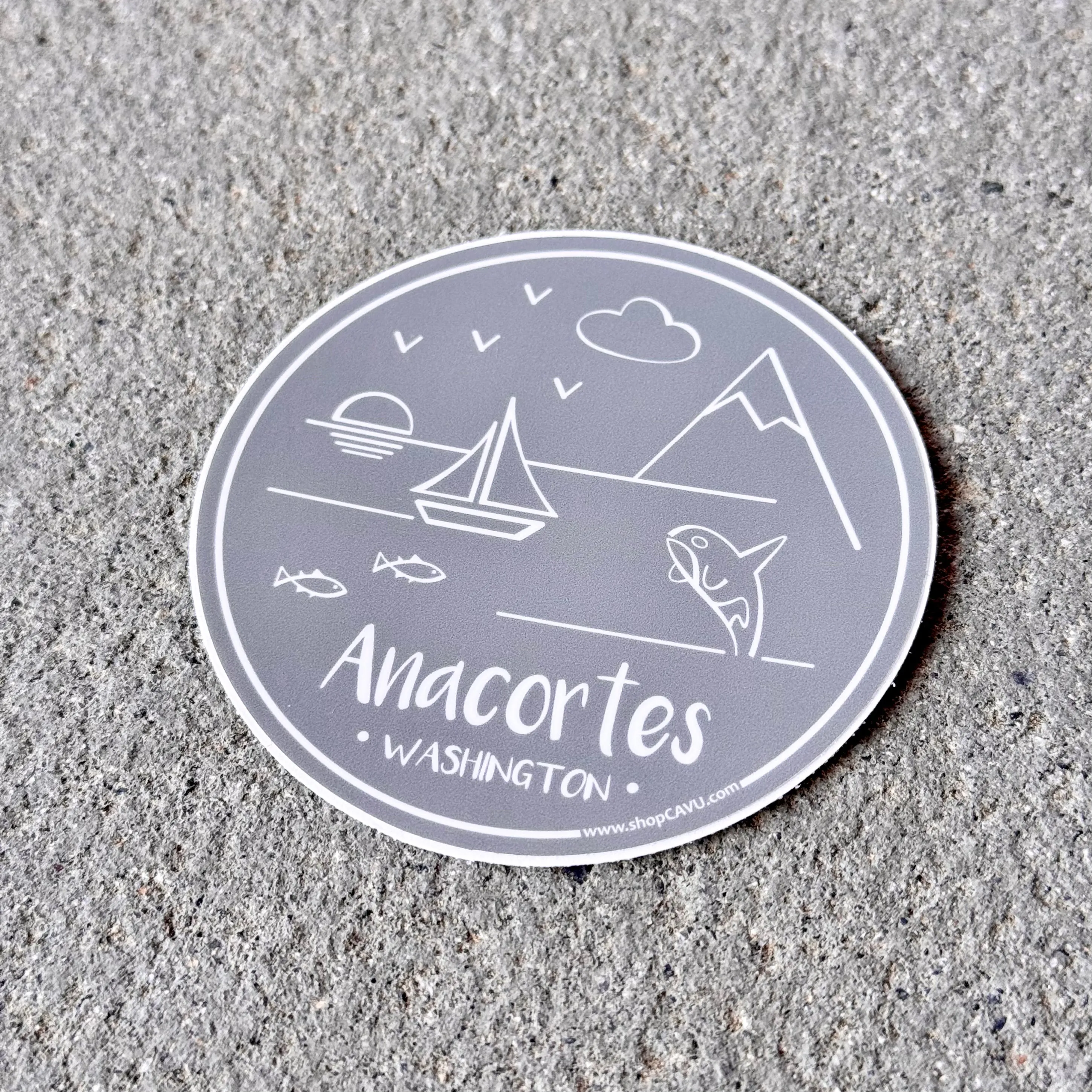 Perfectly Anacortes 3" Gray Sticker / Decal