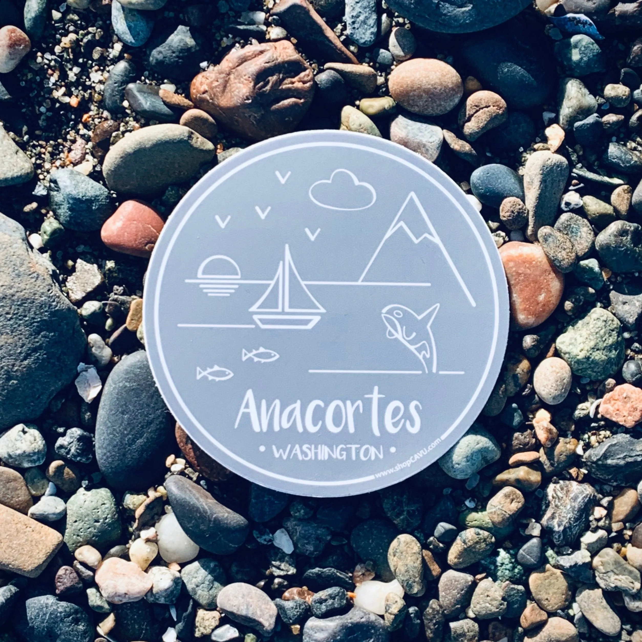 Perfectly Anacortes 3" Gray Sticker / Decal