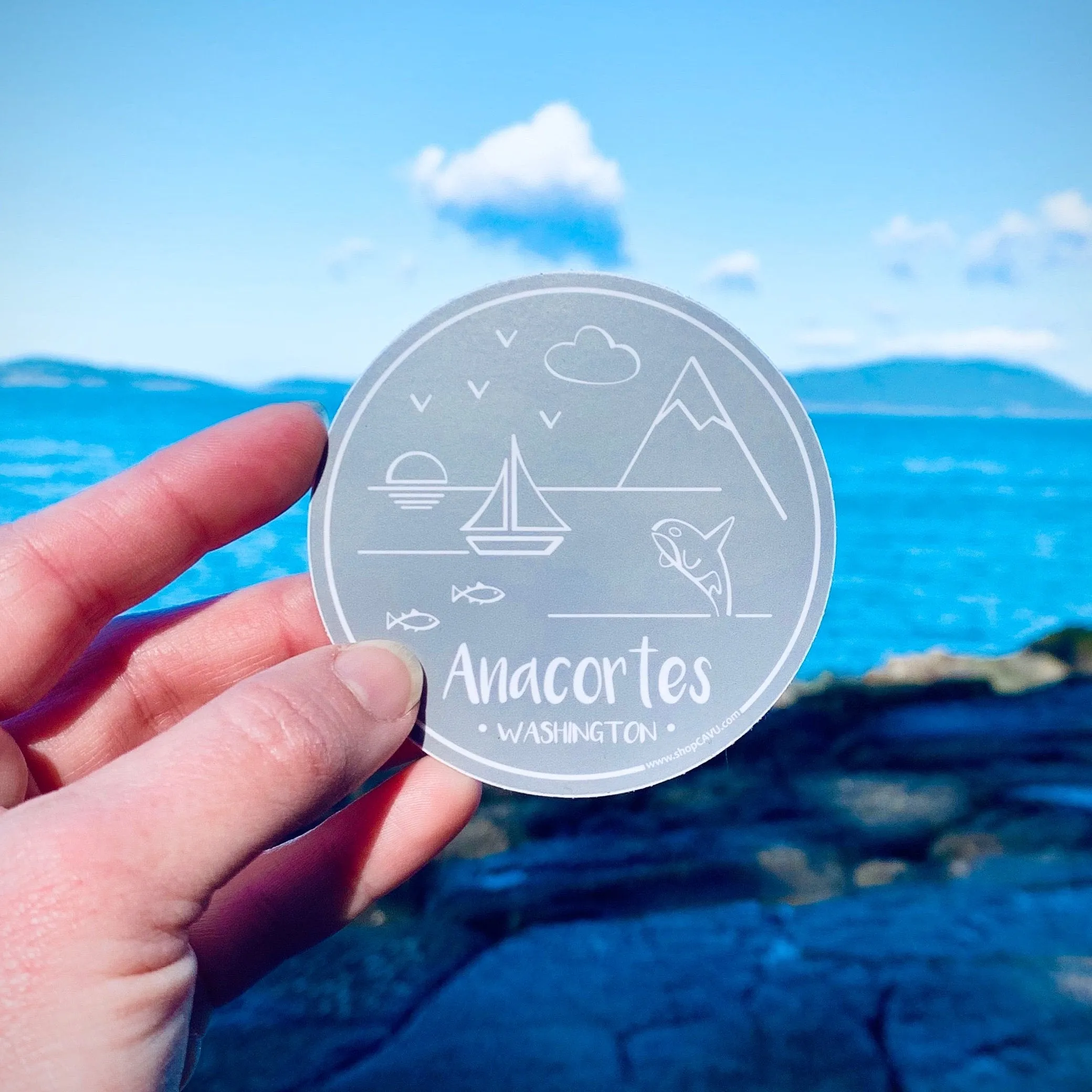 Perfectly Anacortes 3" Gray Sticker / Decal