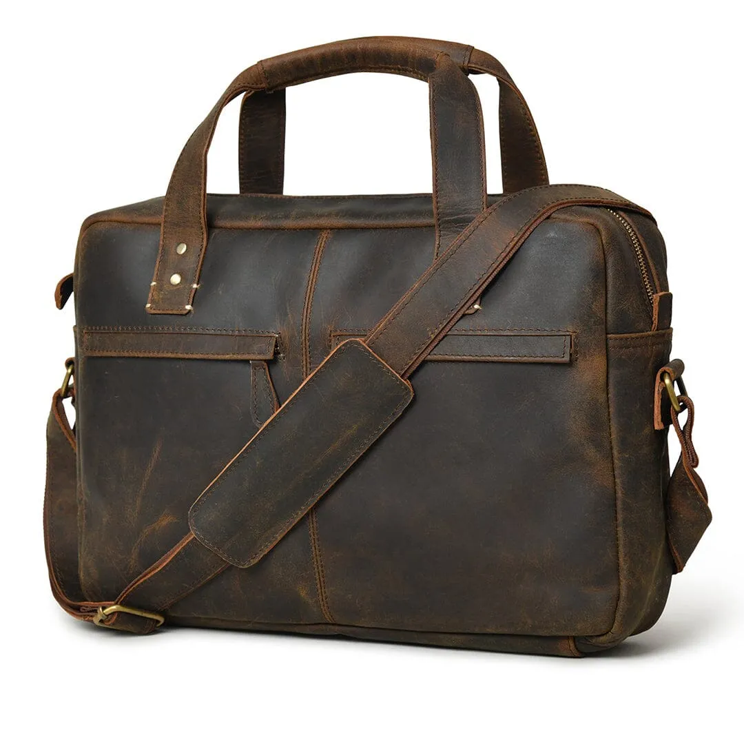 Perkins Handmade Buffalo Leather Office Briefcase