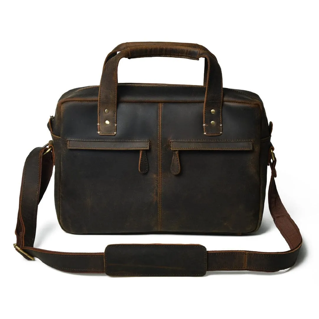 Perkins Handmade Buffalo Leather Office Briefcase