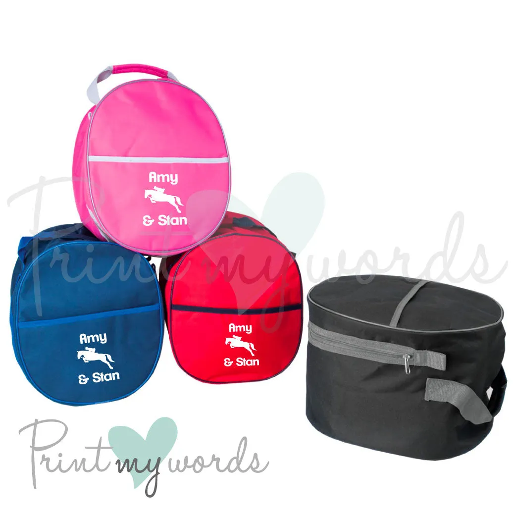Personalised Equestrian Hat Bag - Jumping Design