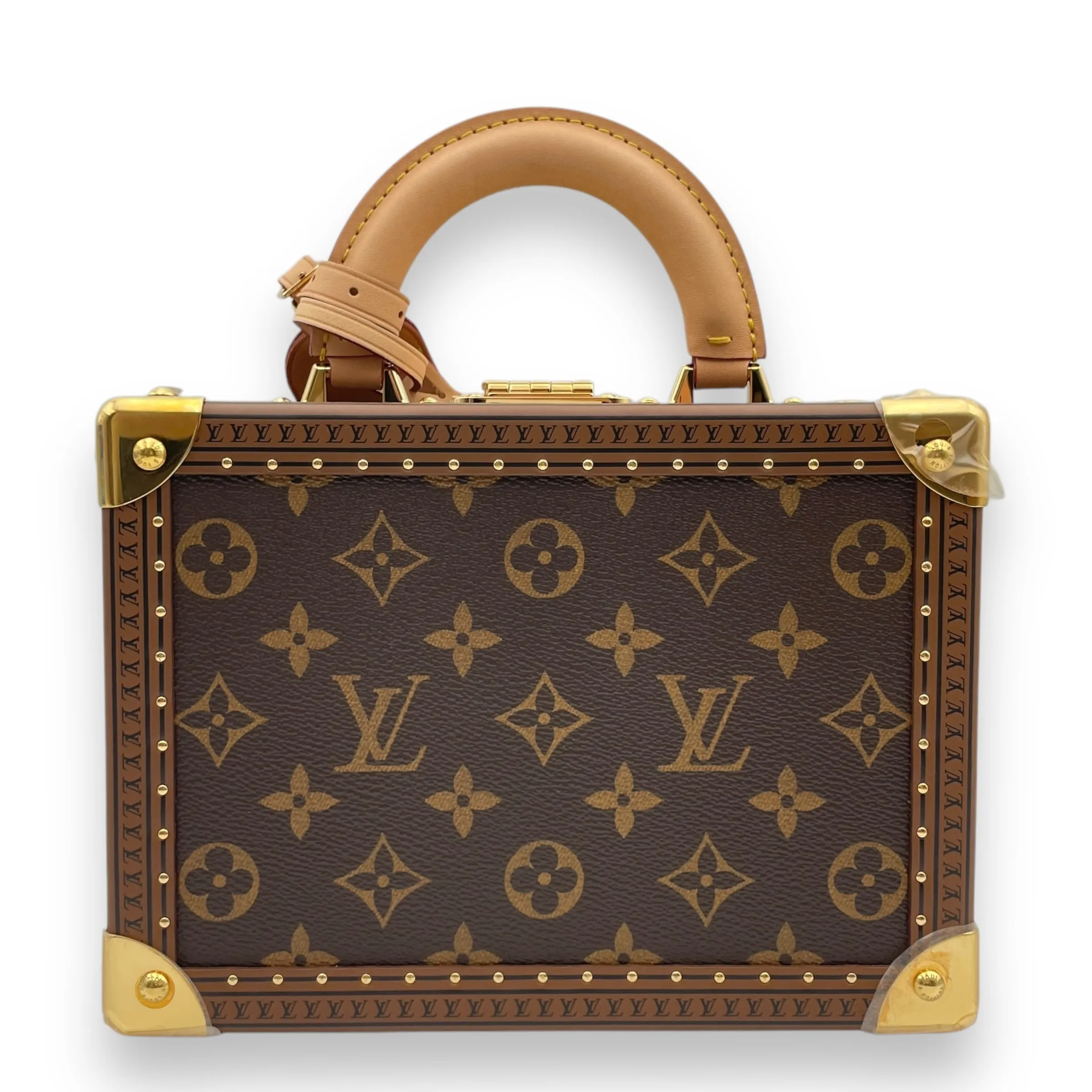 Petite Valise Monogram Crossbody Bag in Canvas, calf, Gold hardware