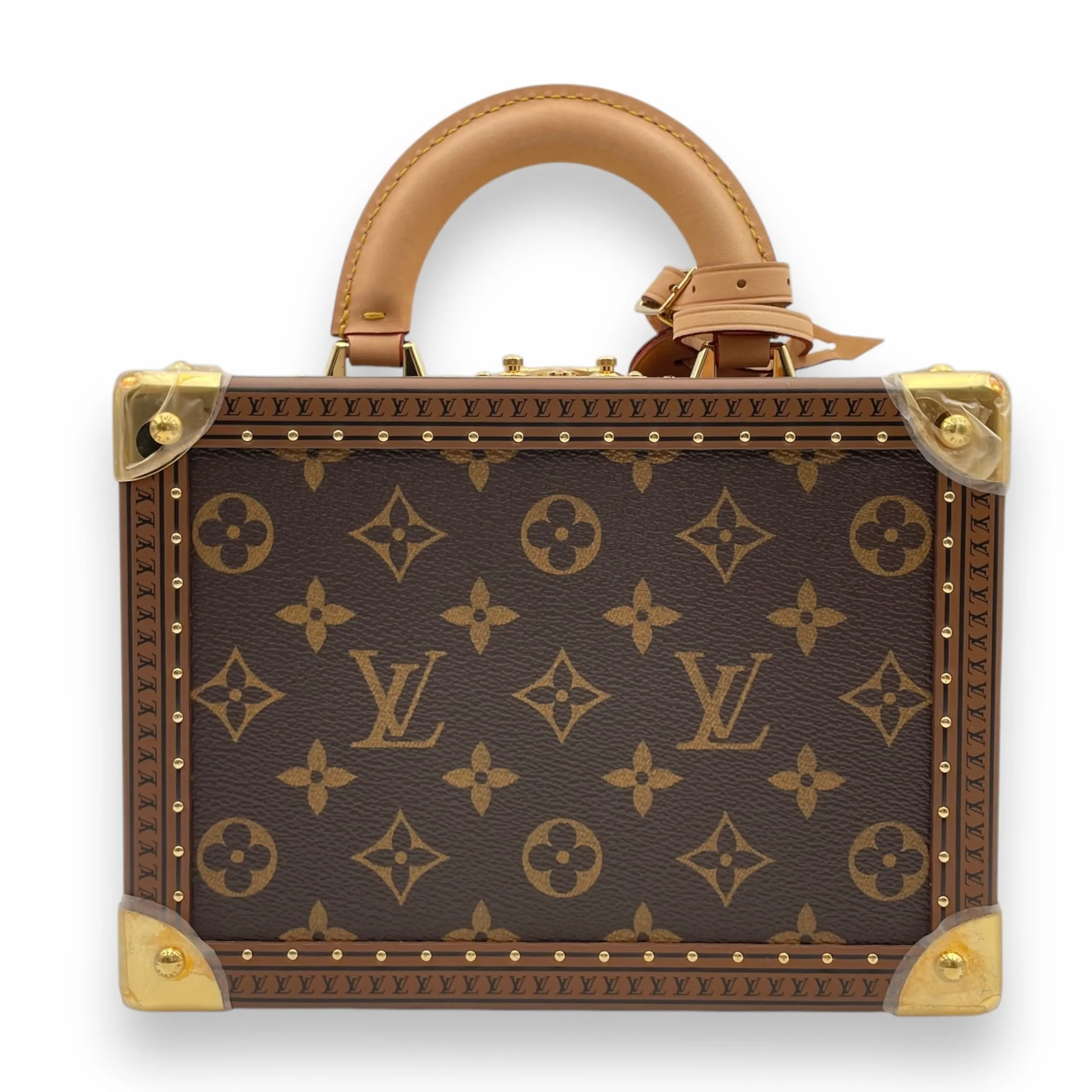 Petite Valise Monogram Crossbody Bag in Canvas, calf, Gold hardware