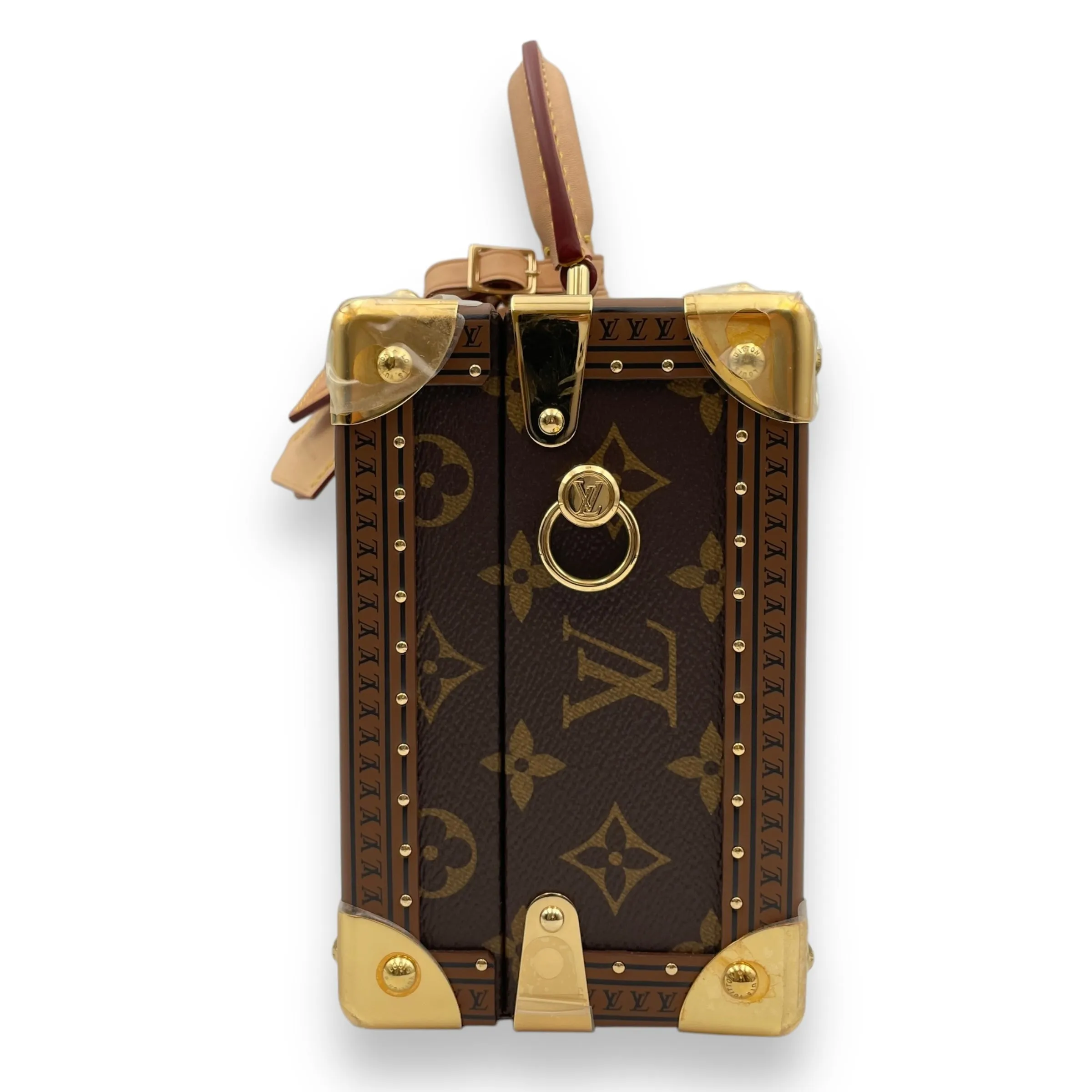 Petite Valise Monogram Crossbody Bag in Canvas, calf, Gold hardware