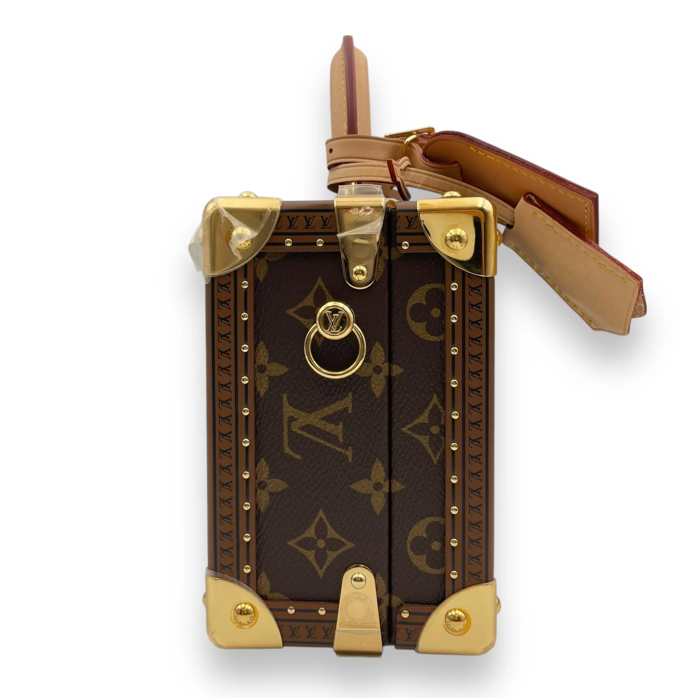 Petite Valise Monogram Crossbody Bag in Canvas, calf, Gold hardware