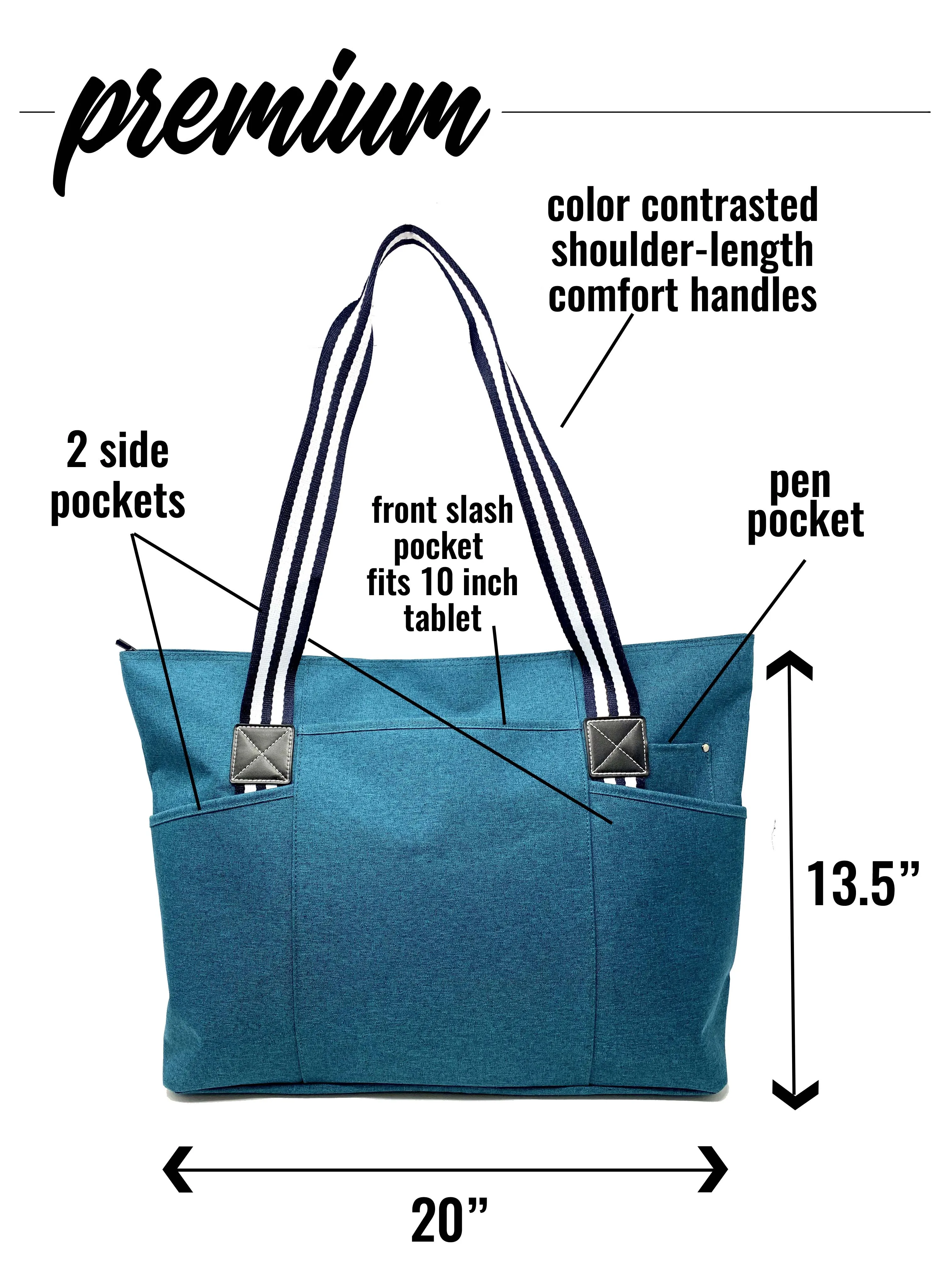 Plain Teal Tessa Tote Bag