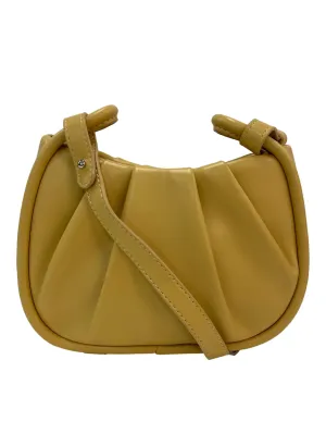 Pleated Detail Crossbody Bag - Yellow