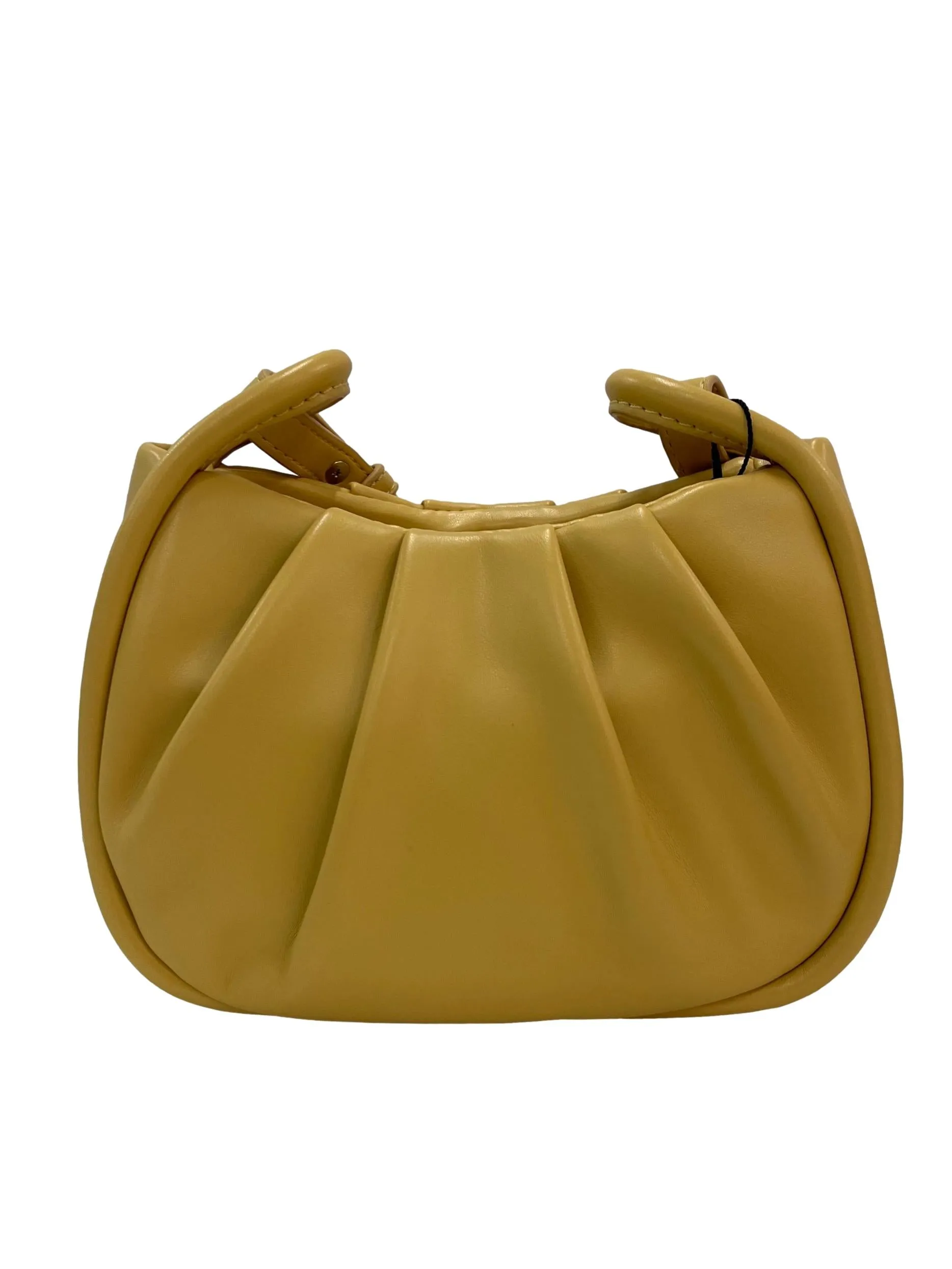 Pleated Detail Crossbody Bag - Yellow