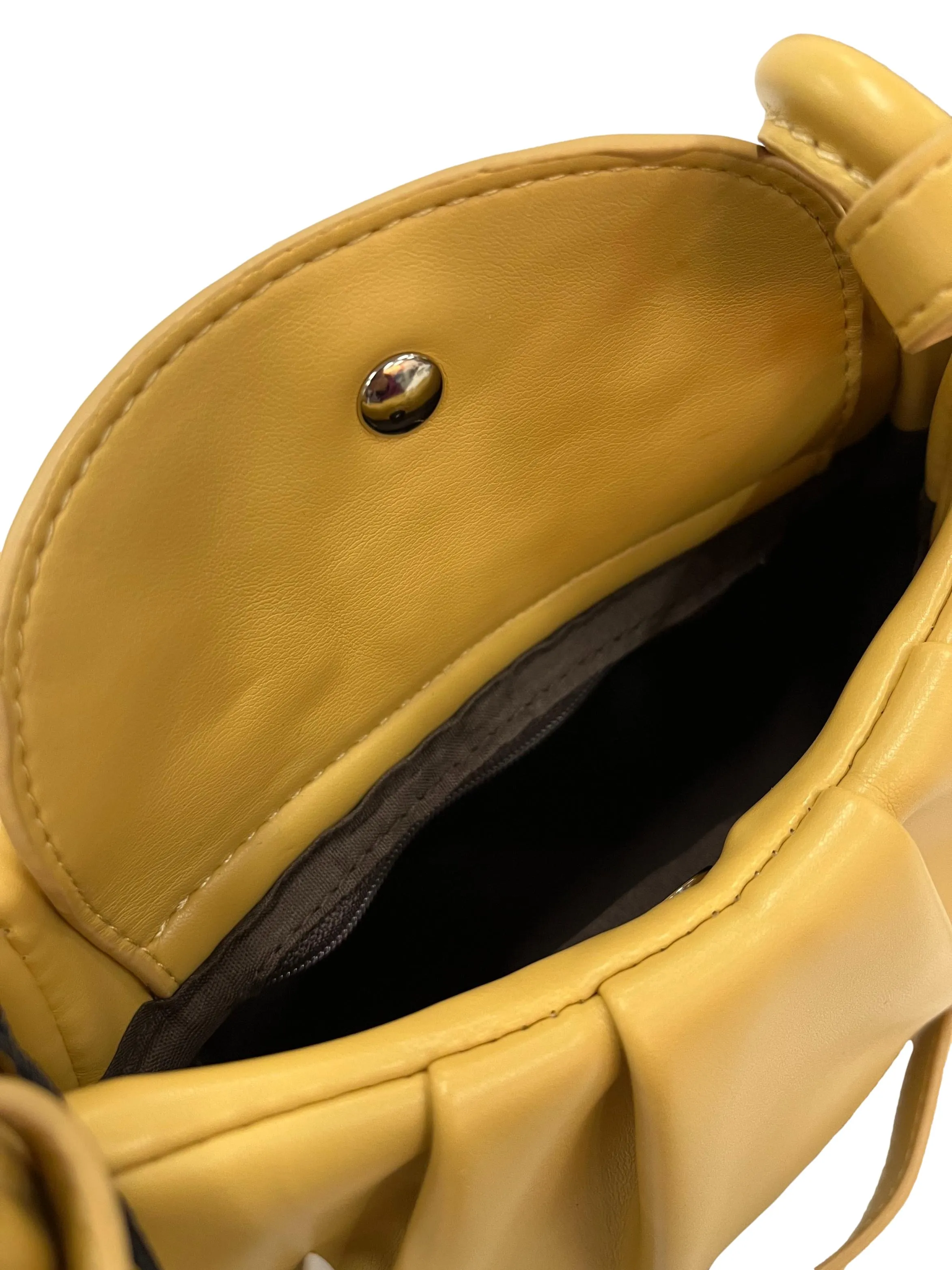 Pleated Detail Crossbody Bag - Yellow